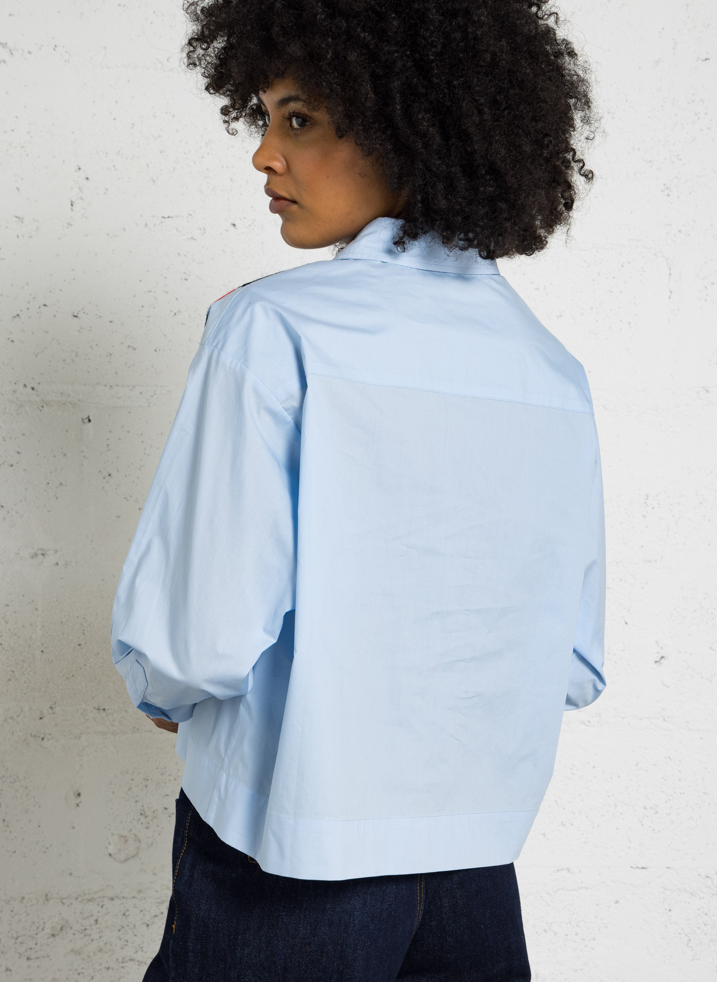 Ruimvallende, katoenen blouse TINSELS Blauw