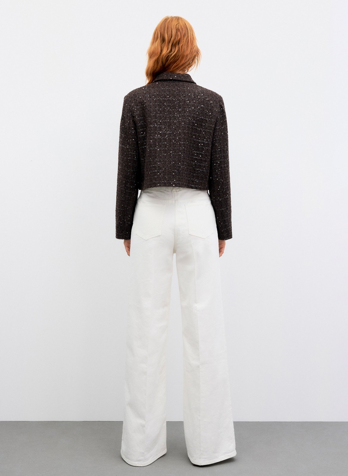 Gerade geschnittene Jacke mit klassischem Kragen aus Tweed GERARD DAREL Braun