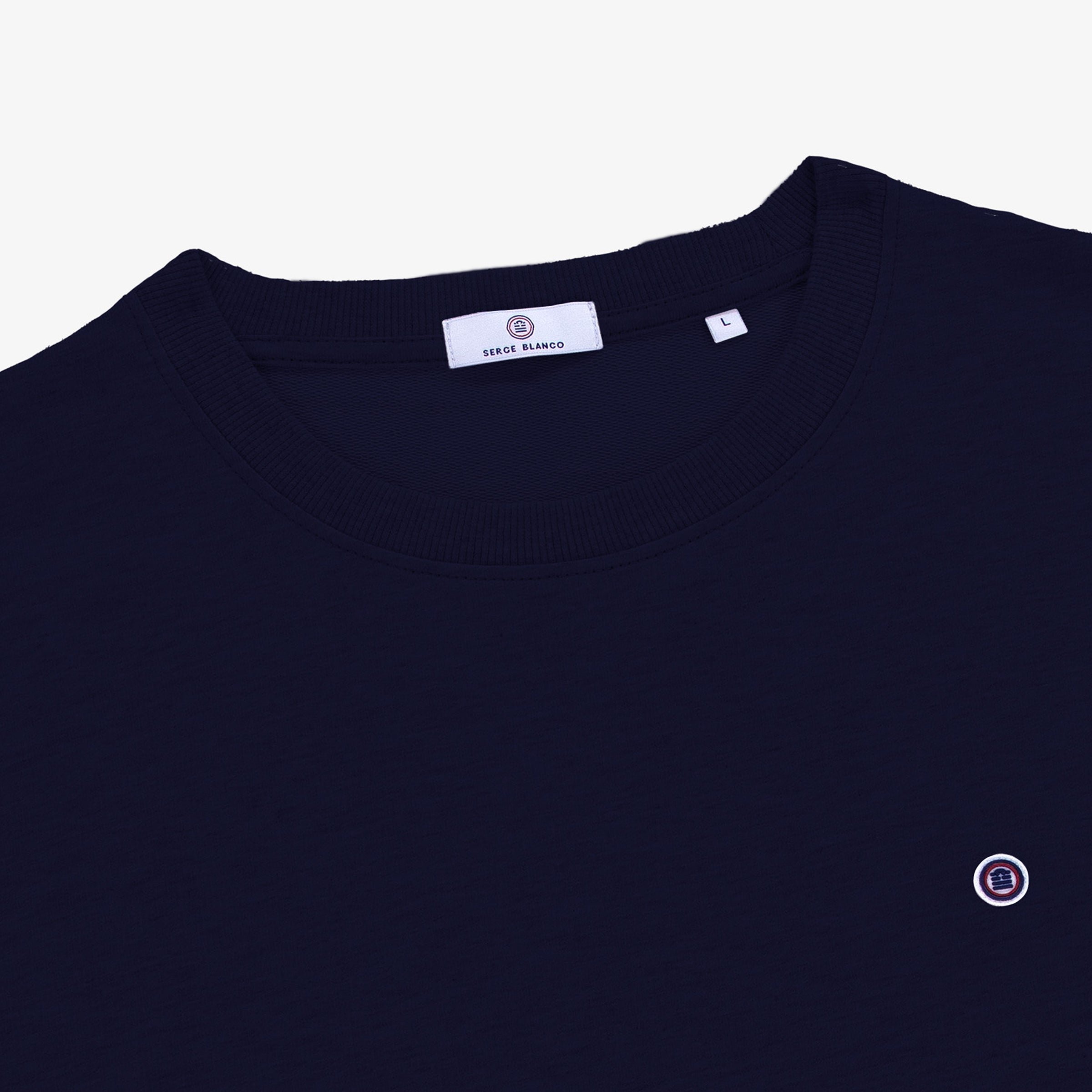 Navy blue cotton Swim crew-neck sweatshirt SERGE BLANCO Blue