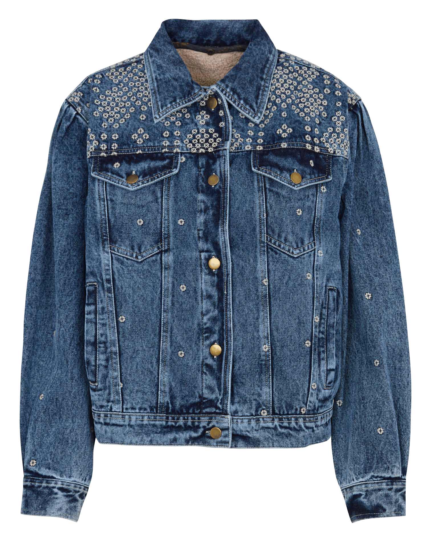 Jacket with classic cotton denim collar MAISON HOTEL Blue