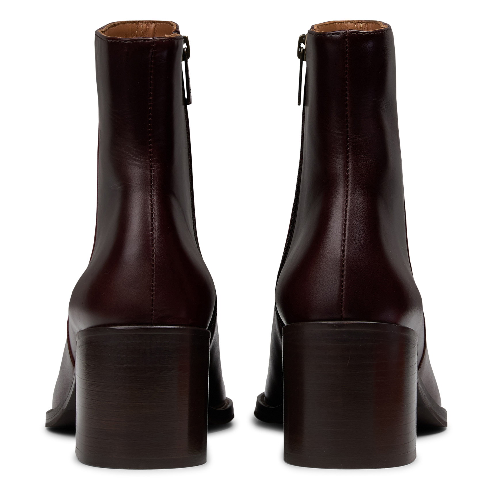 Bottines zippées en cuir BOBBIES Marron