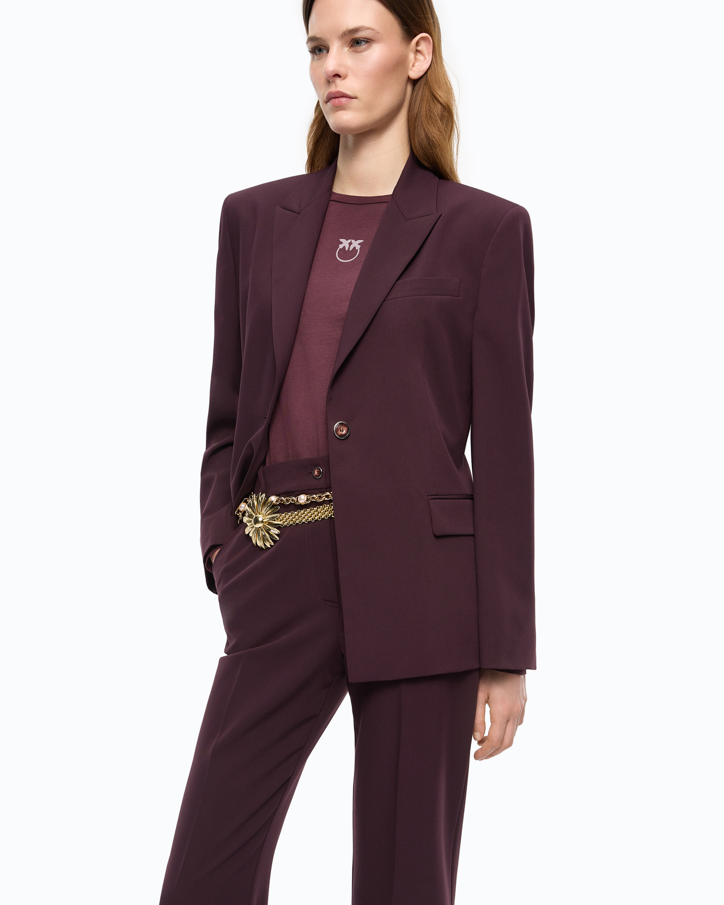 Veste avec empiècement à pois PINKO Rouge