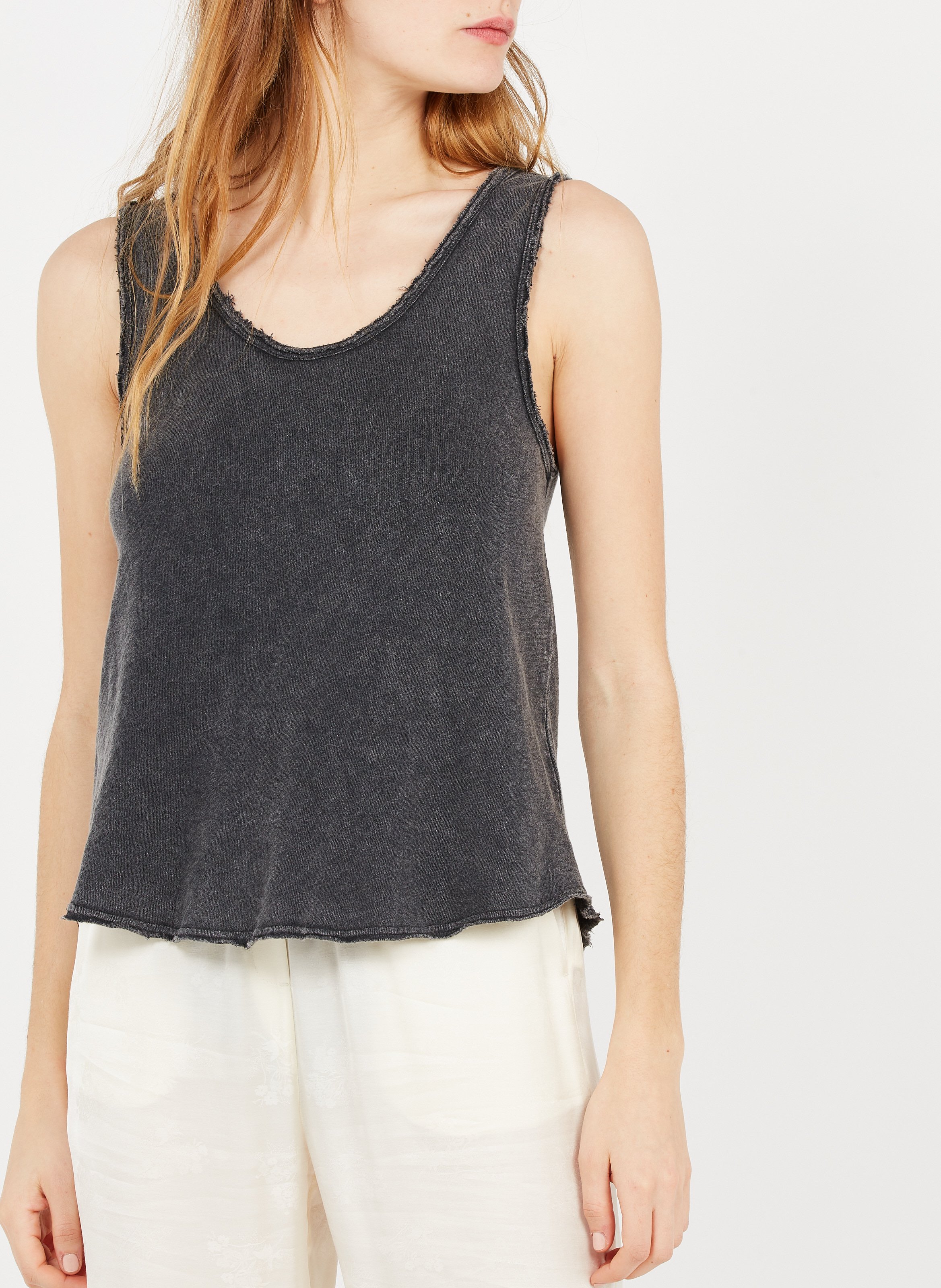 Débardeur col rond droit en coton AMERICAN VINTAGE