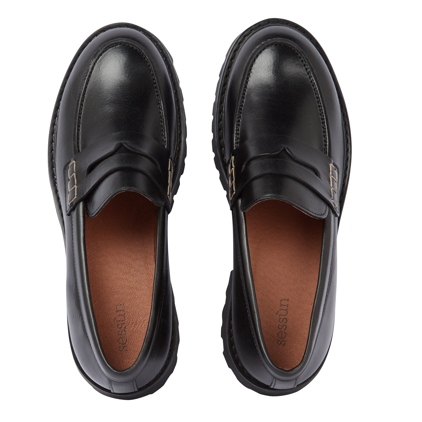 Ledermokassins Schwarz