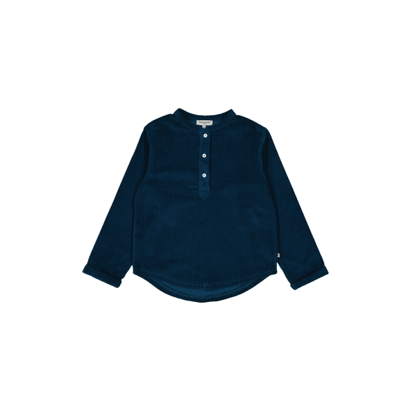 Chemise col rond boutonné en coton PETITE LUCETTE Bleu
