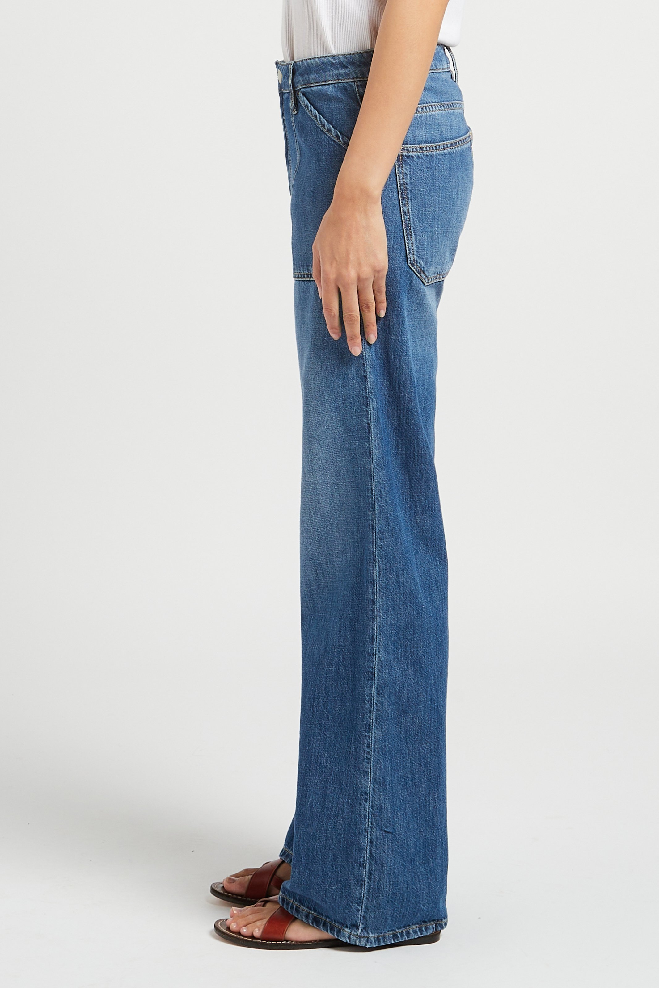 Straight-leg soft faded denim jeans ACQUAVERDE Blue