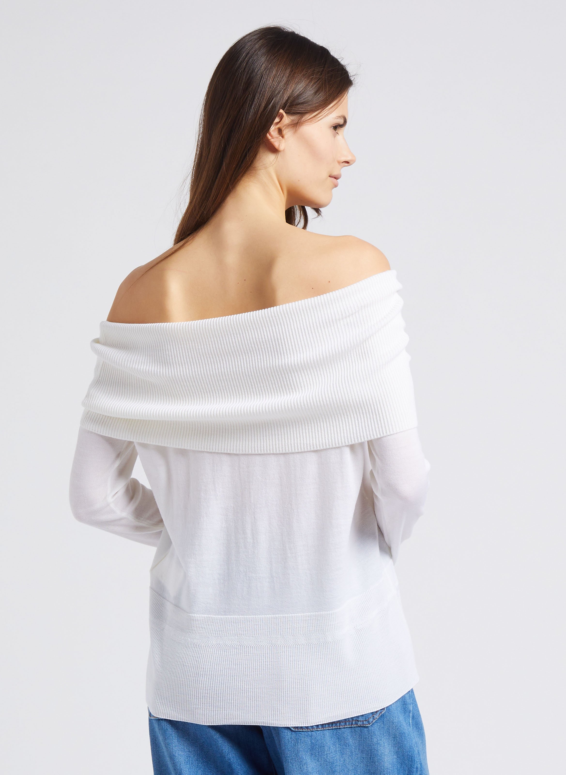 Straight off-the-shoolder wool sweater MAX MARA LEISURE White