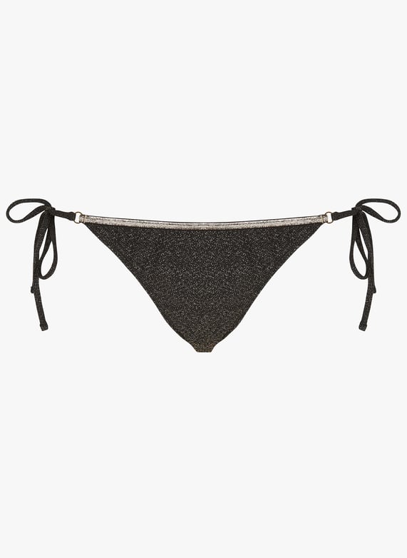 Backini Thread High-cut Metallic Thread Bikini Sparkling Black La Nouvelle - Women