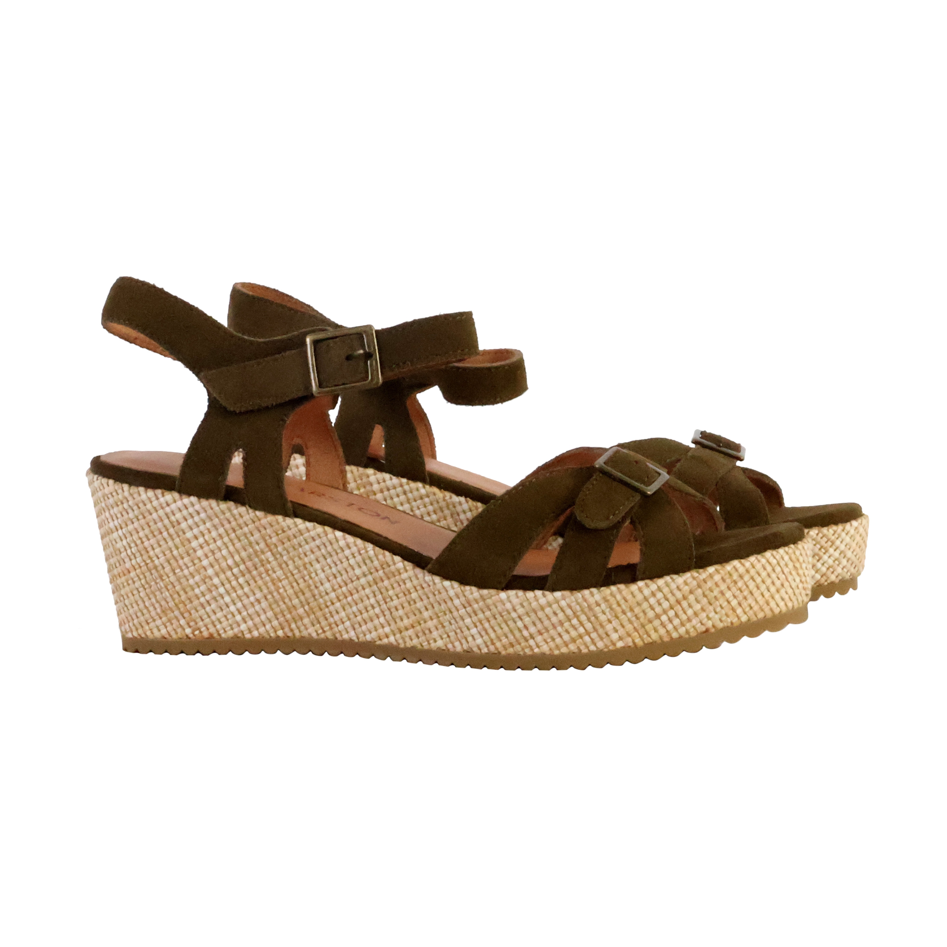 Esabel leather wedge sandal EMILIE KARSTON Khaki