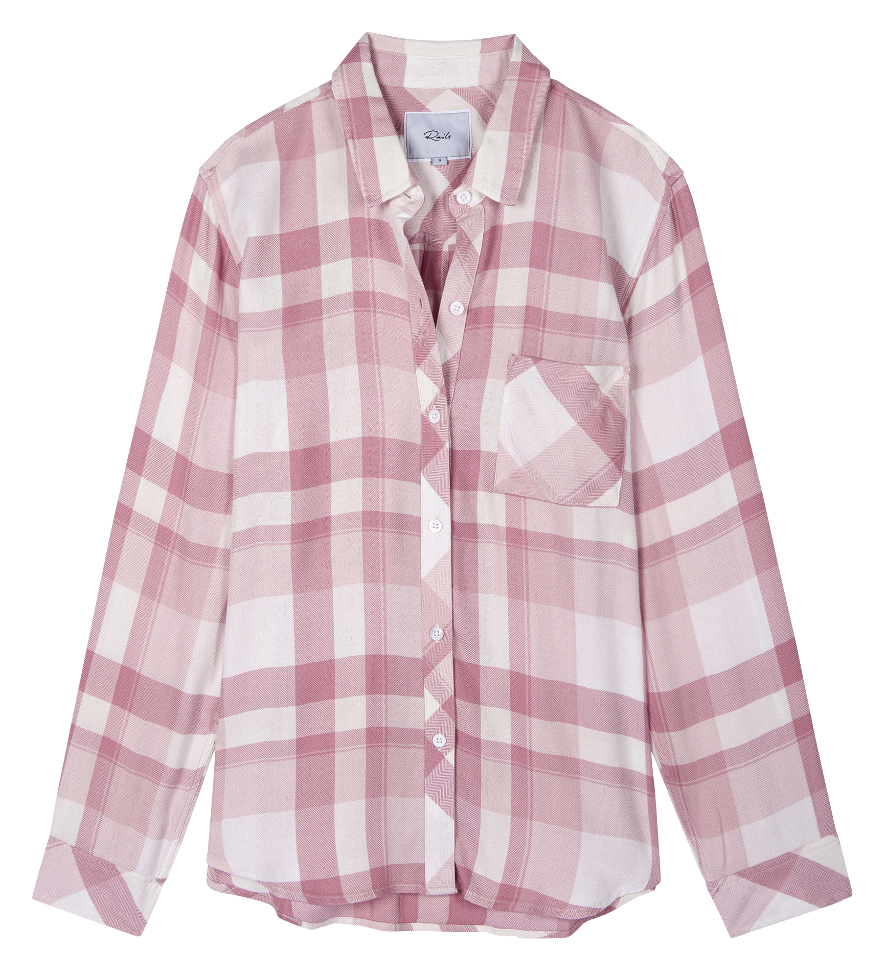 Chemise droite à carreaux RAILS Rose