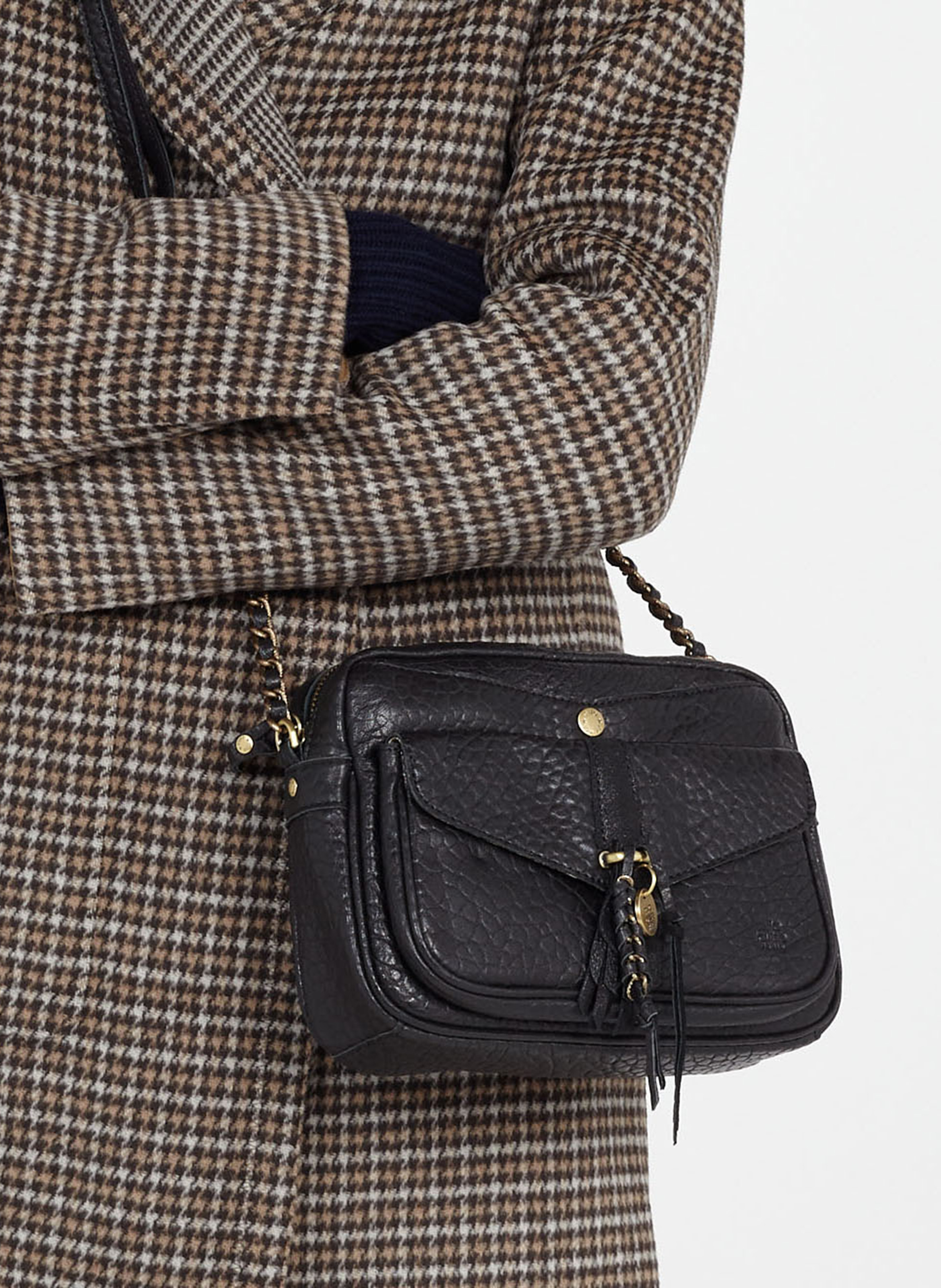 Schoudertas met krokodillenmotief MILA LOUISE Zwart