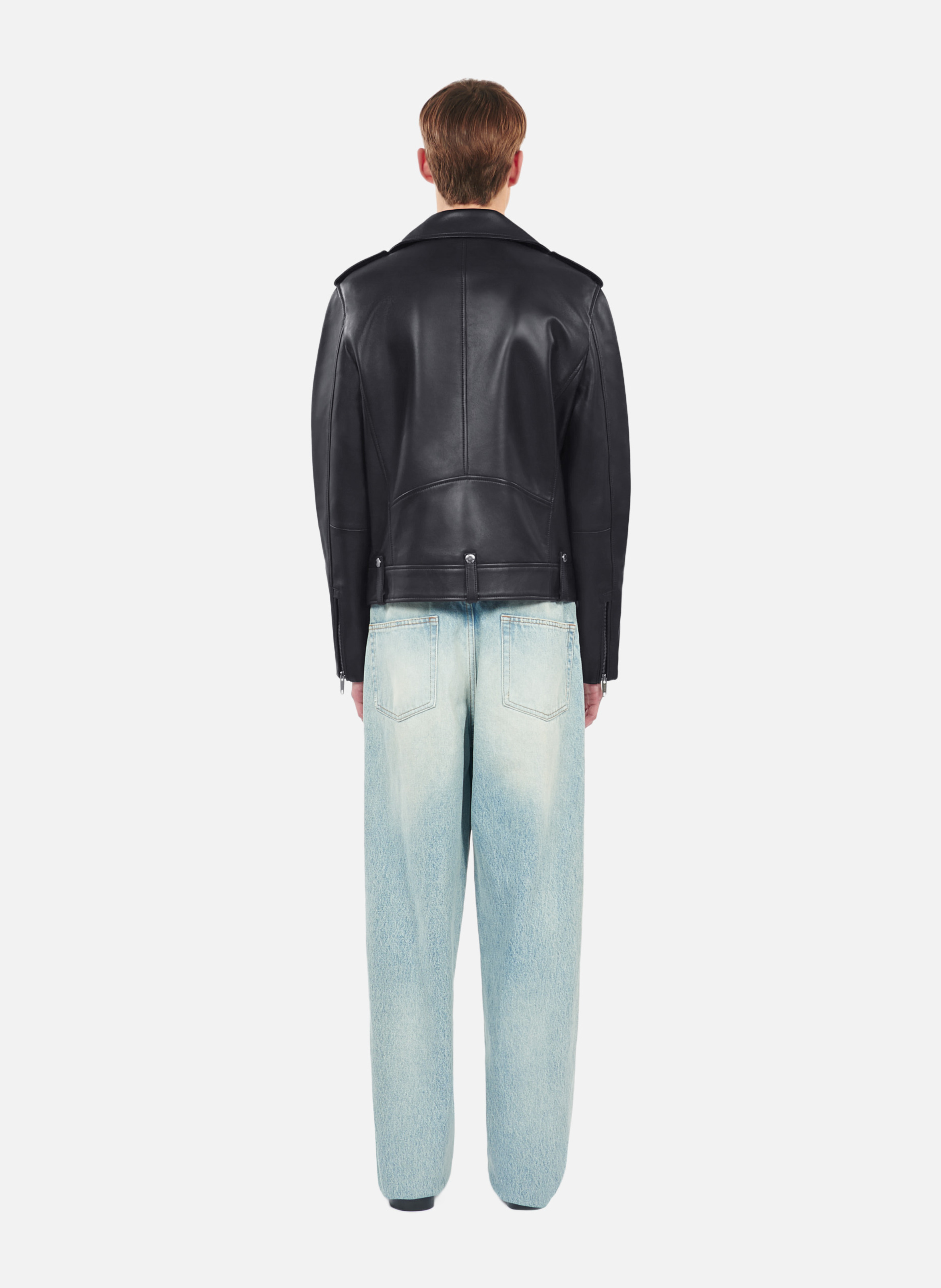 Leather biker jacket THE KOOPLES Black