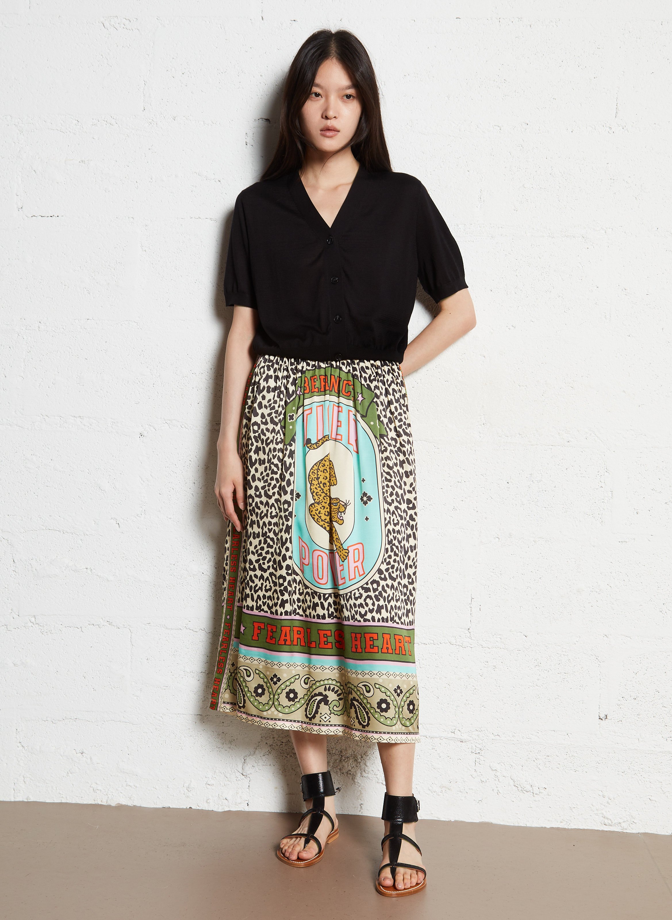 Aouda flat leather sandals K JACQUES Black