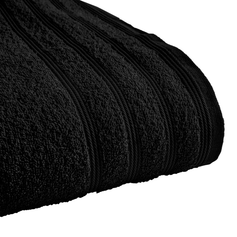 100% combed cotton bath towel COTON PUR Black