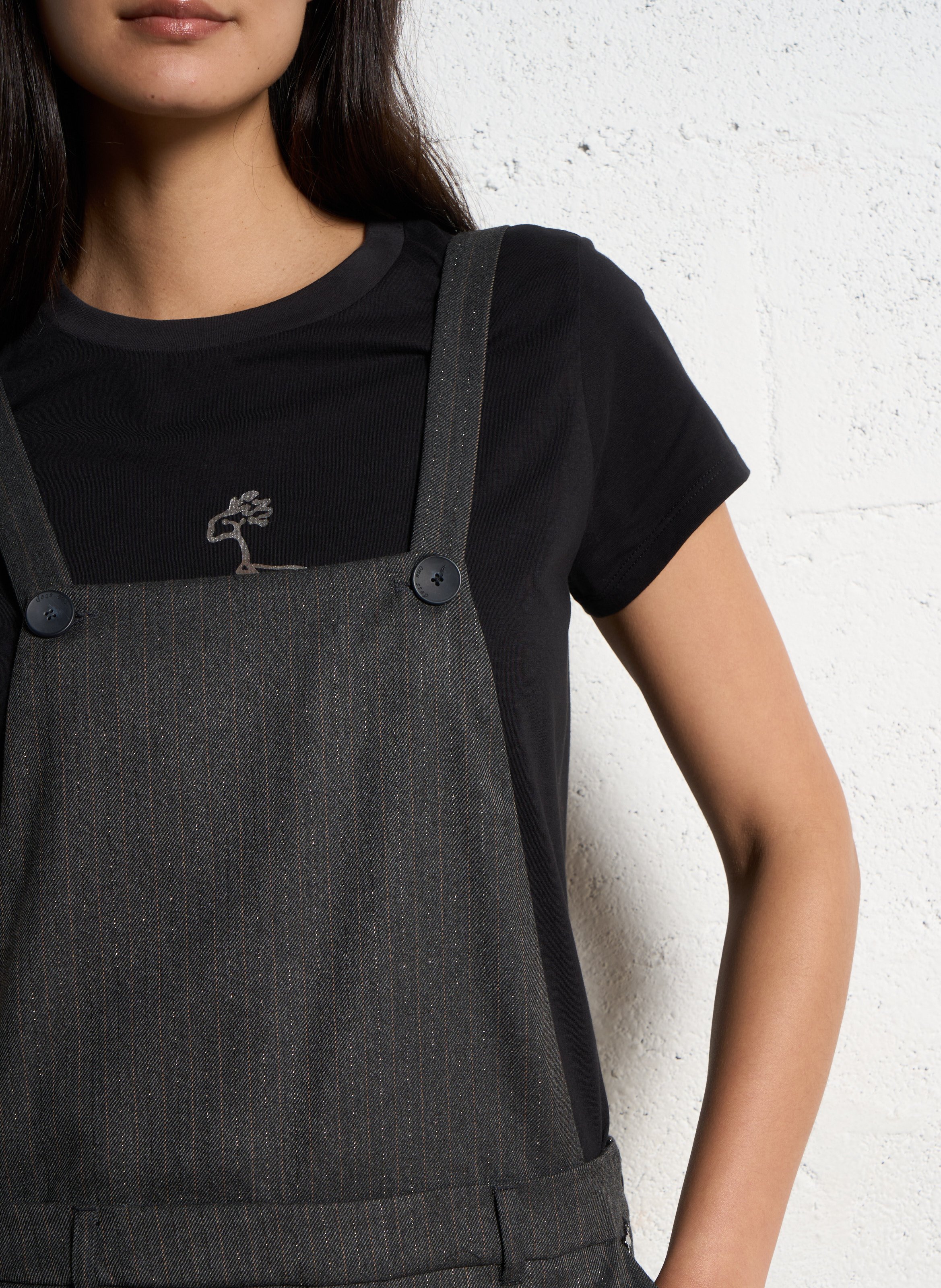 Combinaison droite à rayures métallisées ONE STEP Gris