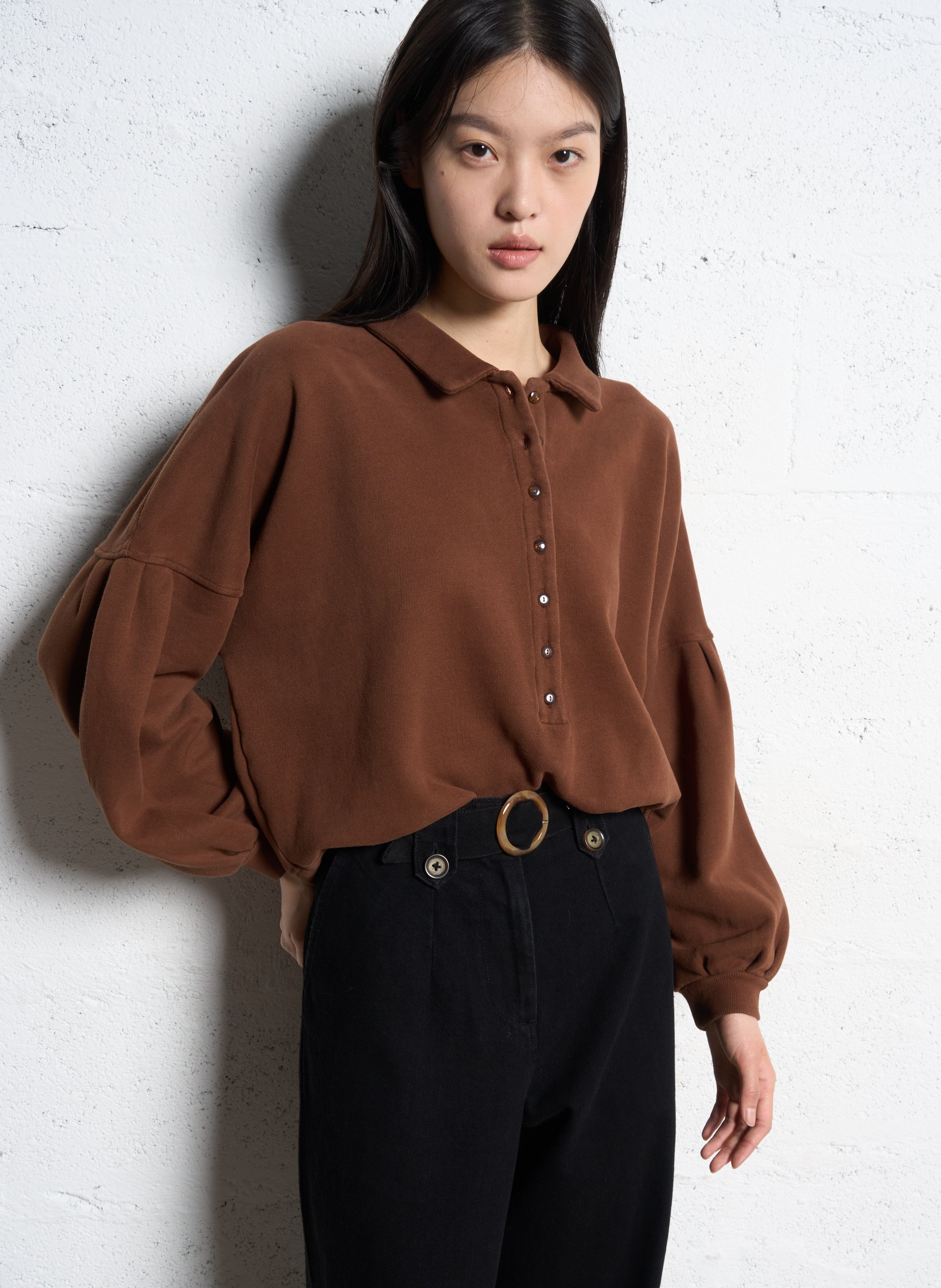 Polo-Sweatshirt aus Bio-Baumwolle EMILE ET IDA Braun