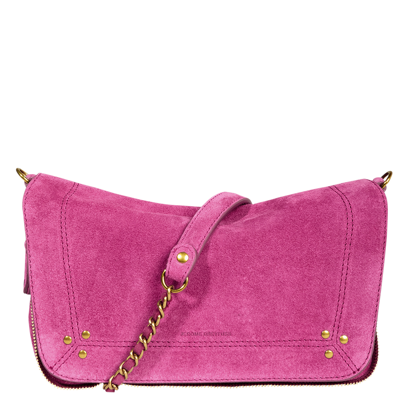 Shoulder bag with plain leather flap JEROME DREYFUSS Pink