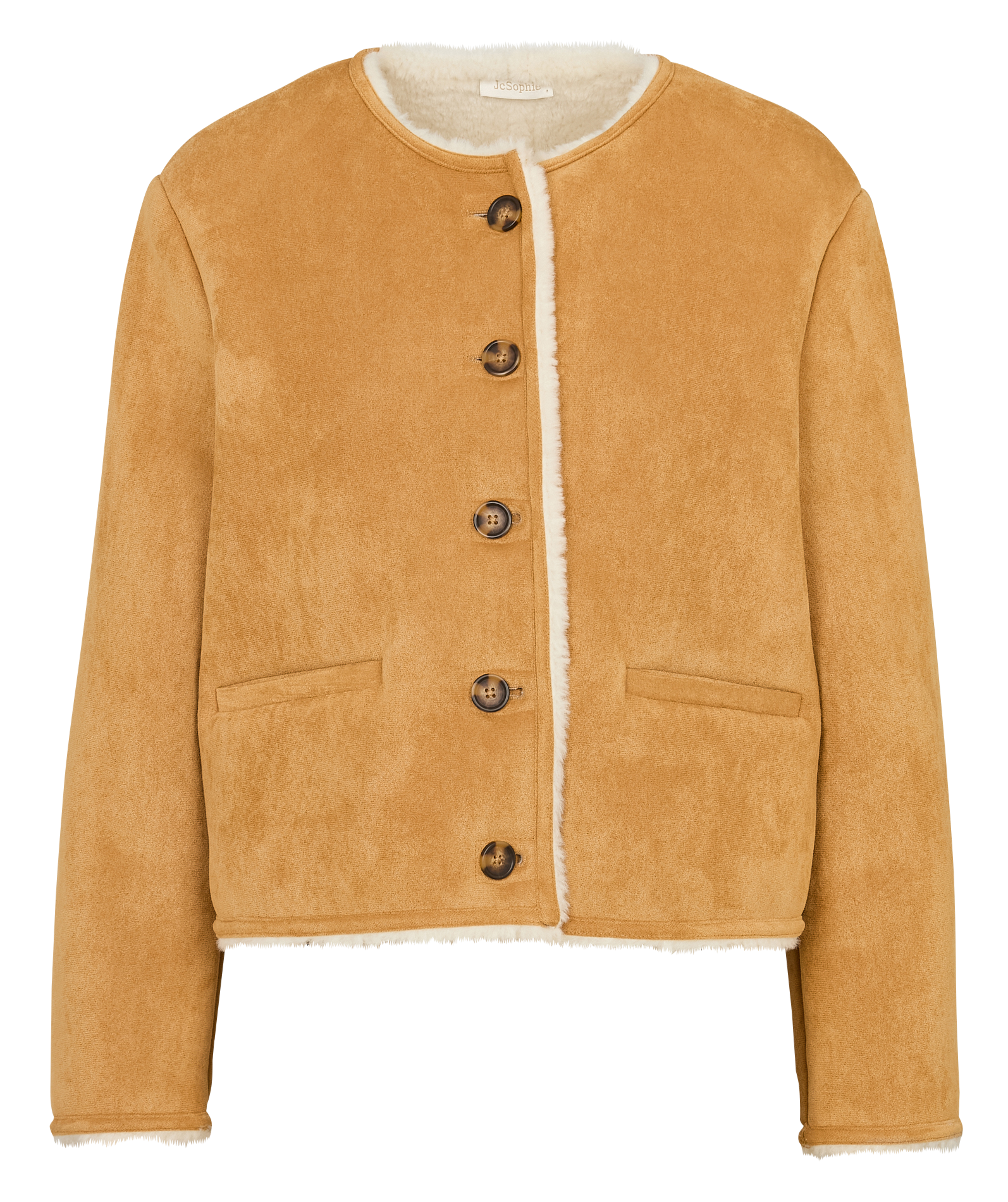 Veste oversize courte col rond JC SOPHIE Beige