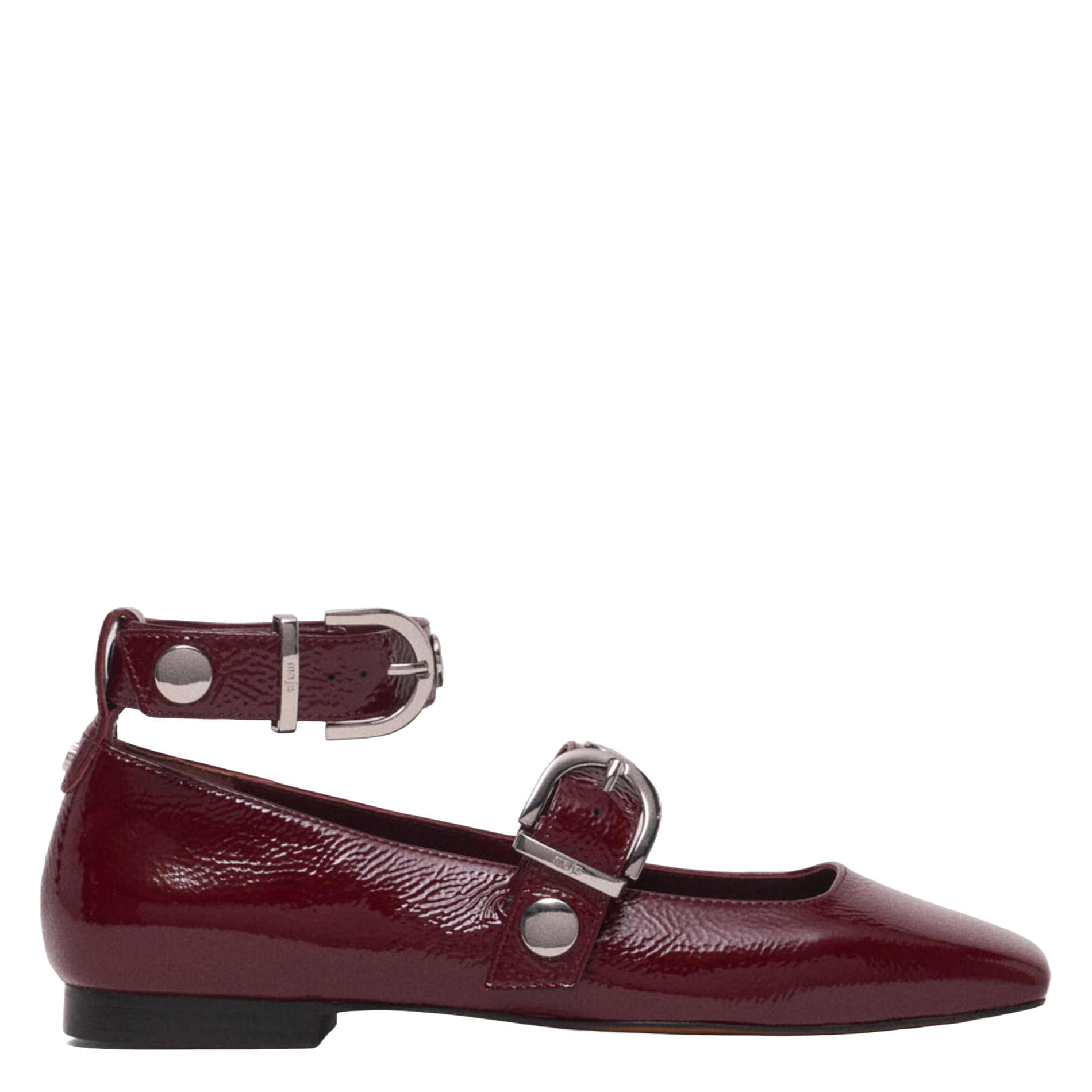 Babies à studs en cuir MAJE Rouge