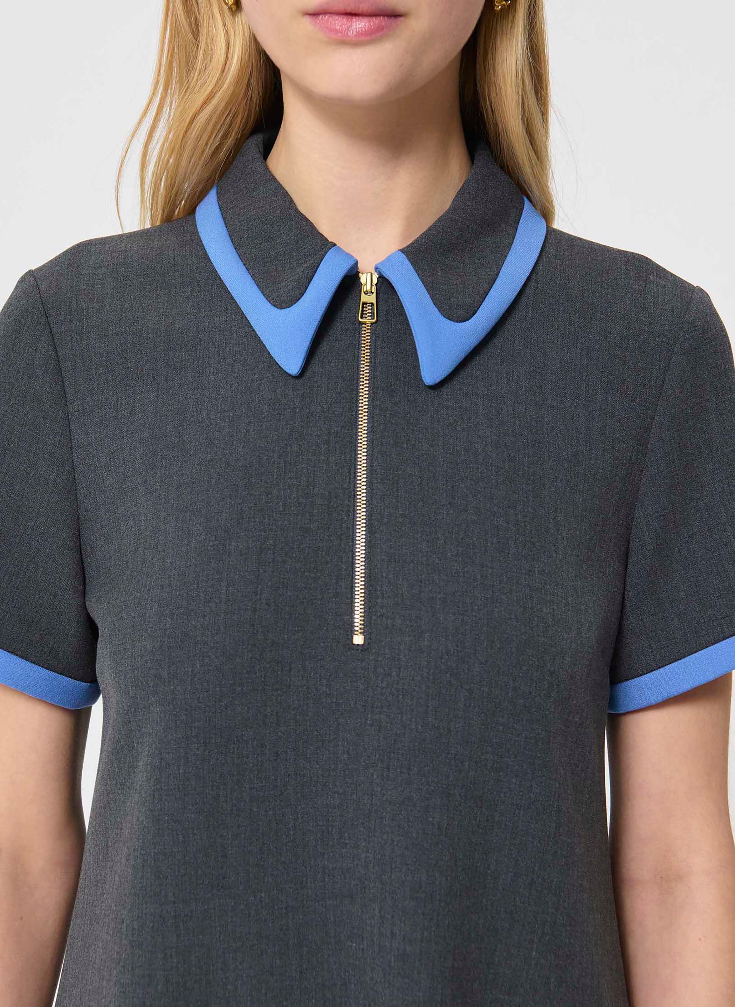 Short retro trapeze dress TARA JARMON Grey