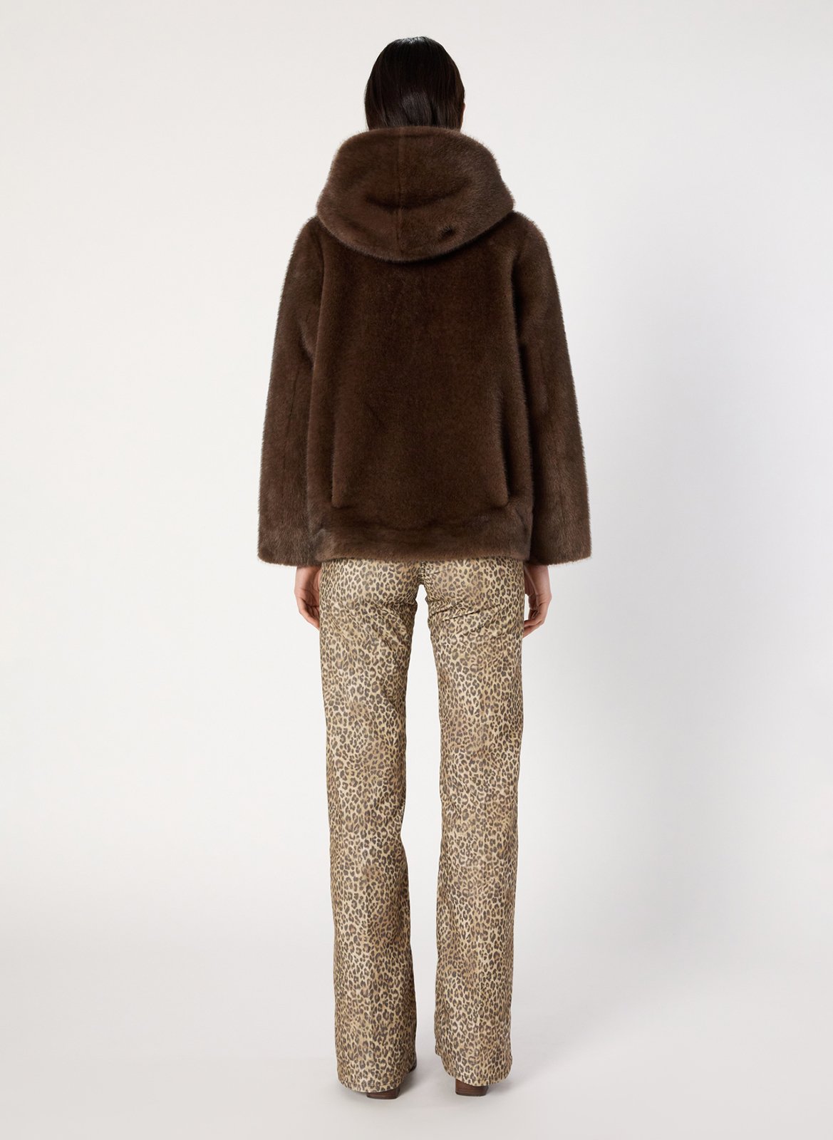 Veste en fausse fourrure à capuche GERARD DAREL Marron