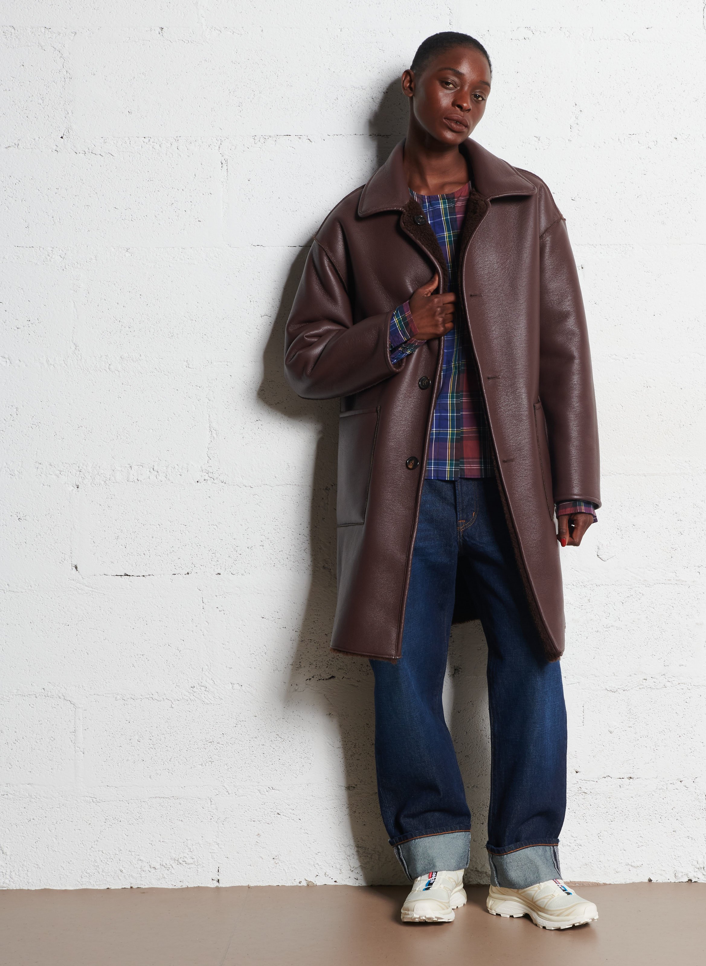 Manteau oversize réversible BELLEROSE Marron