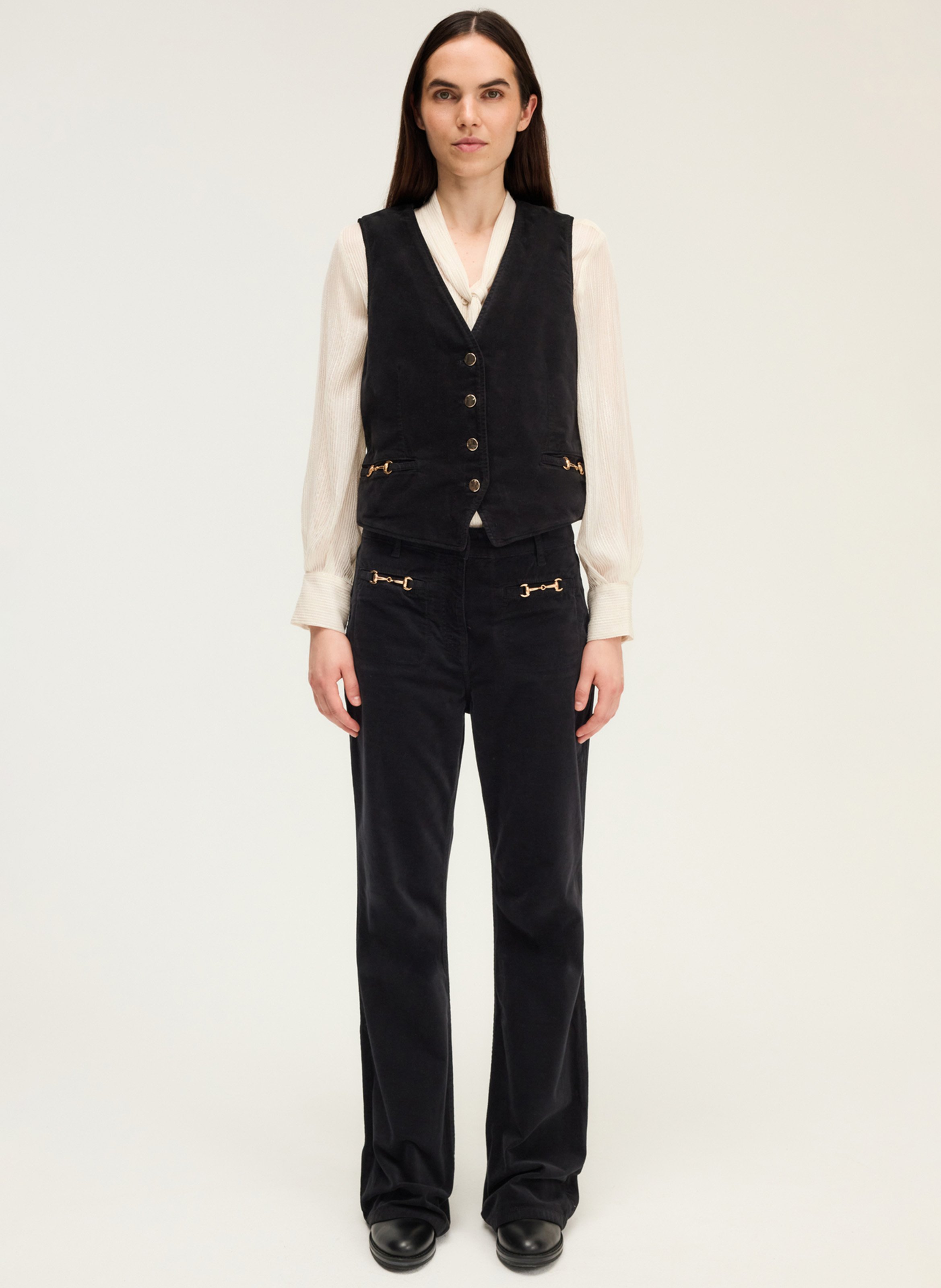 Giletje met V-hals PABLO Zwart