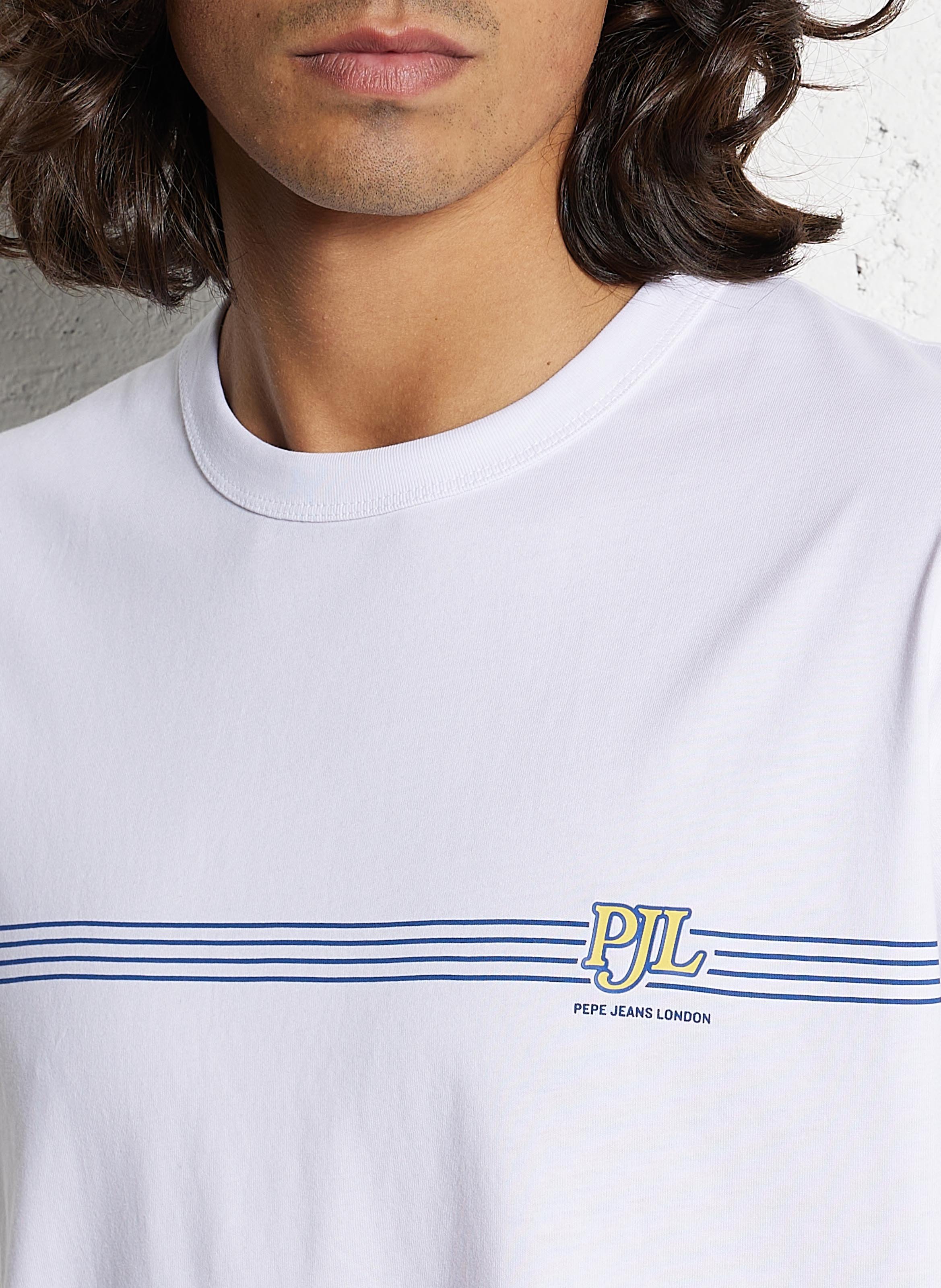Straight-cut printed cotton T-shirt PEPE JEANS White