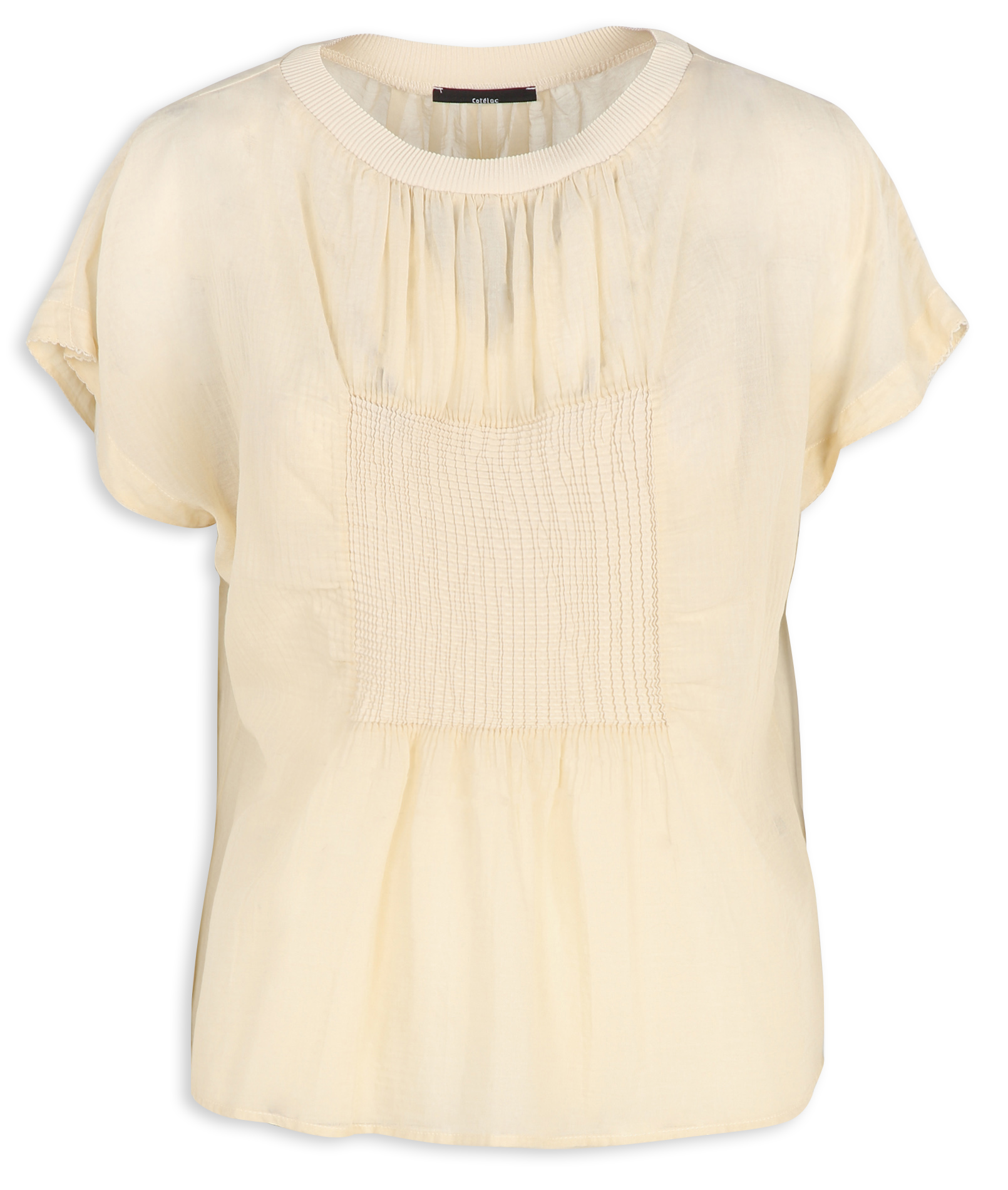 Katoenen blouse met ronde hals COTELAC Wit