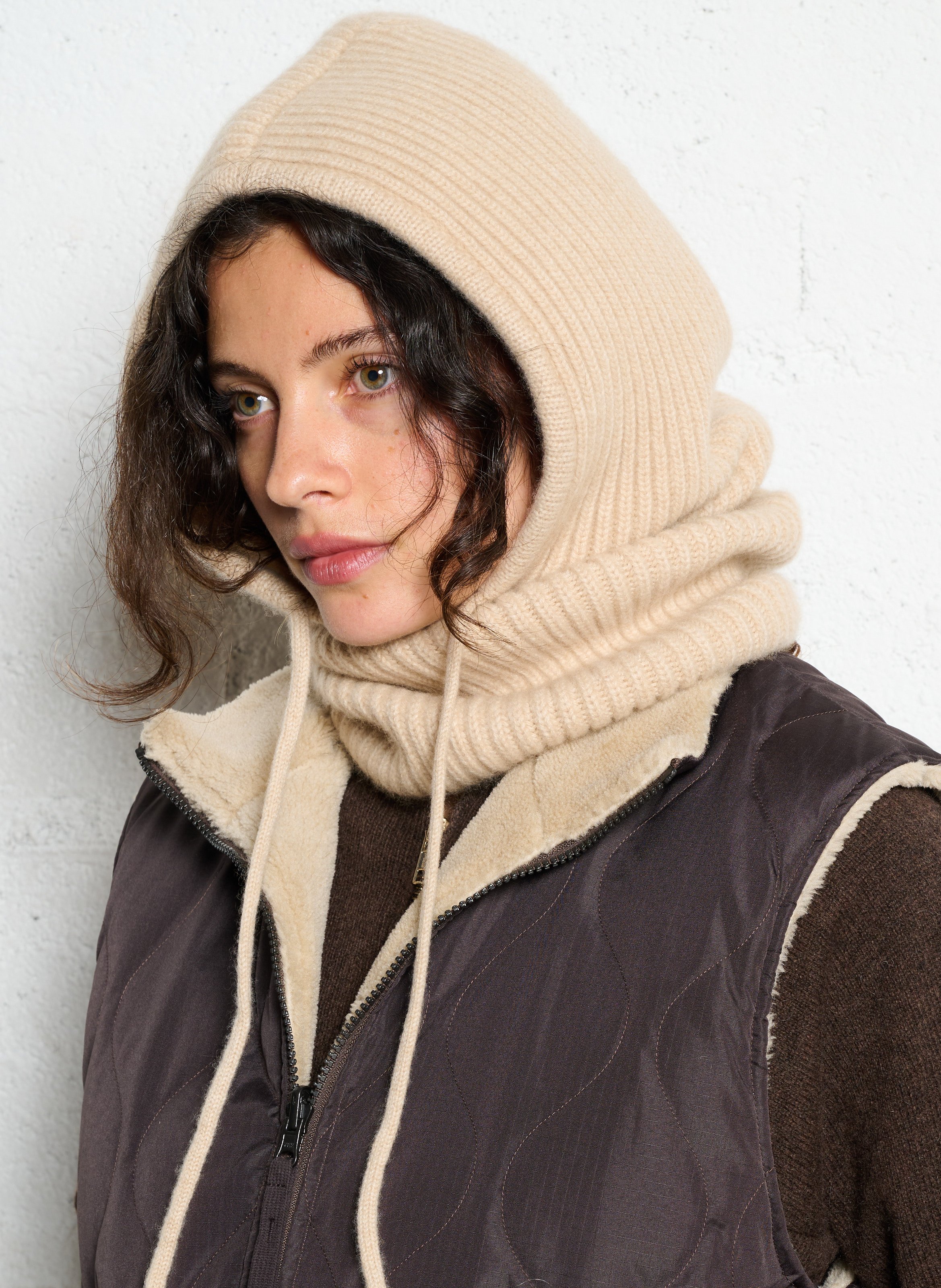 Cagoule en cachemire  KUJTEN Beige