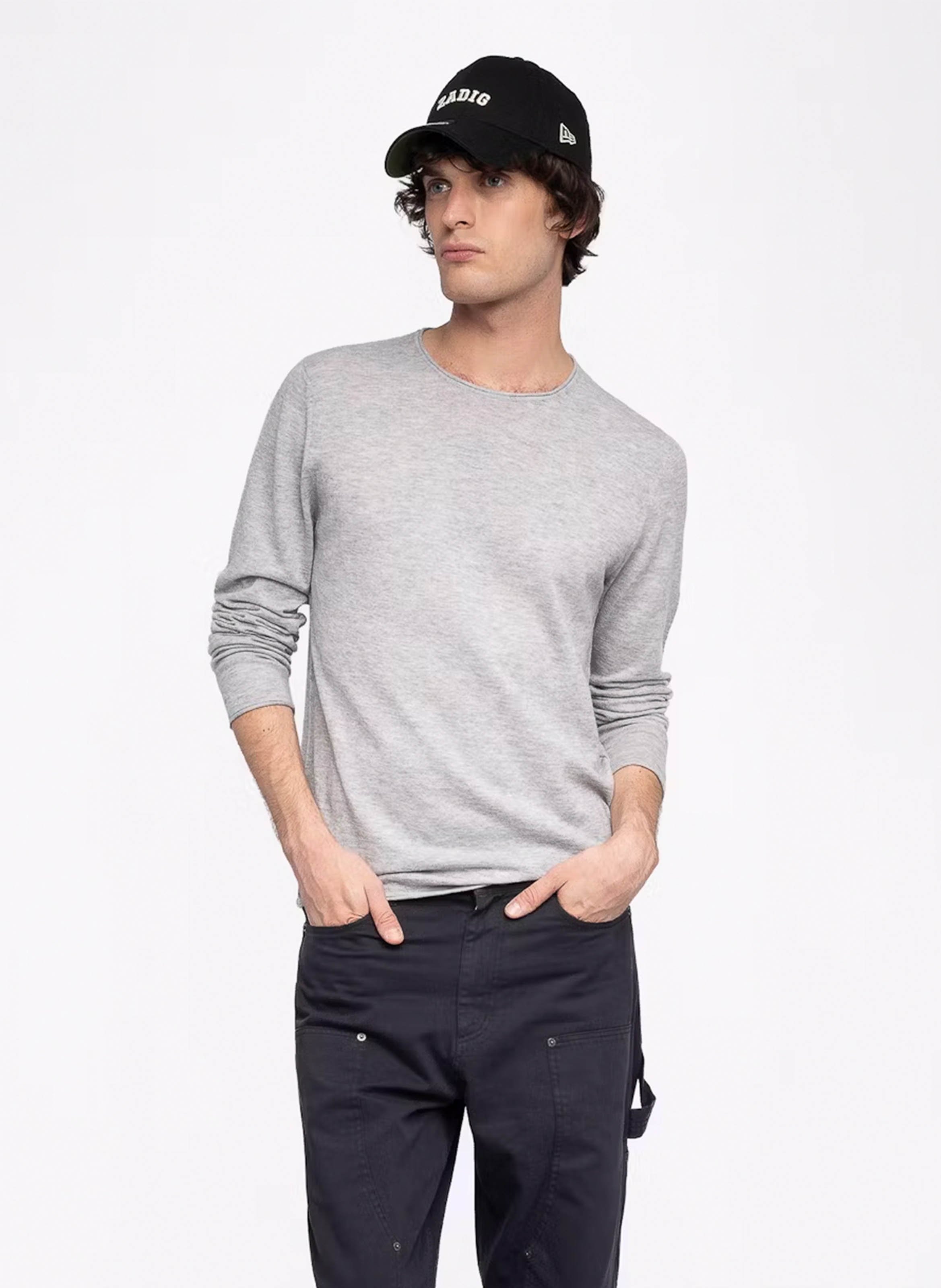 Gerader Rundhals-Pullover aus Kaschmir ZADIG&VOLTAIRE Grau