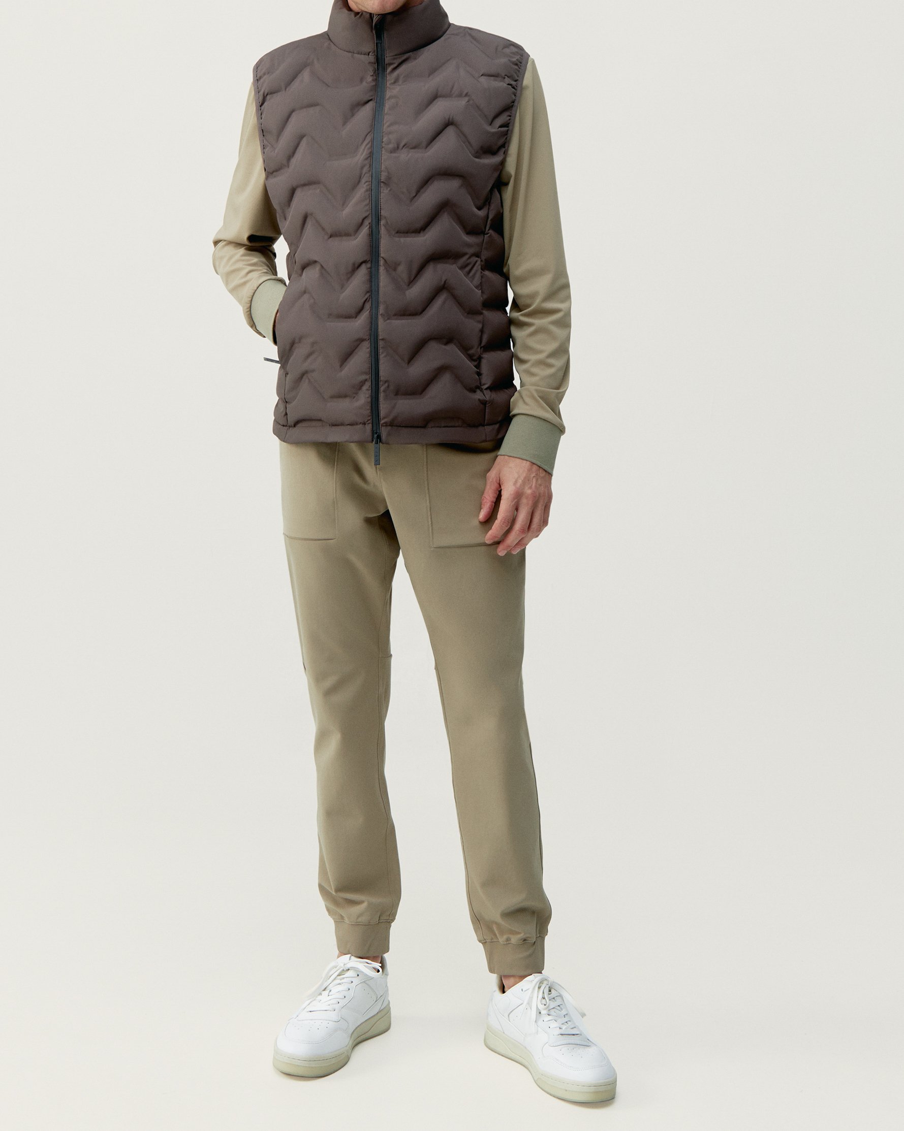 Zip-up performance athleisure sports jacket BORN LIVING YOGA Brown