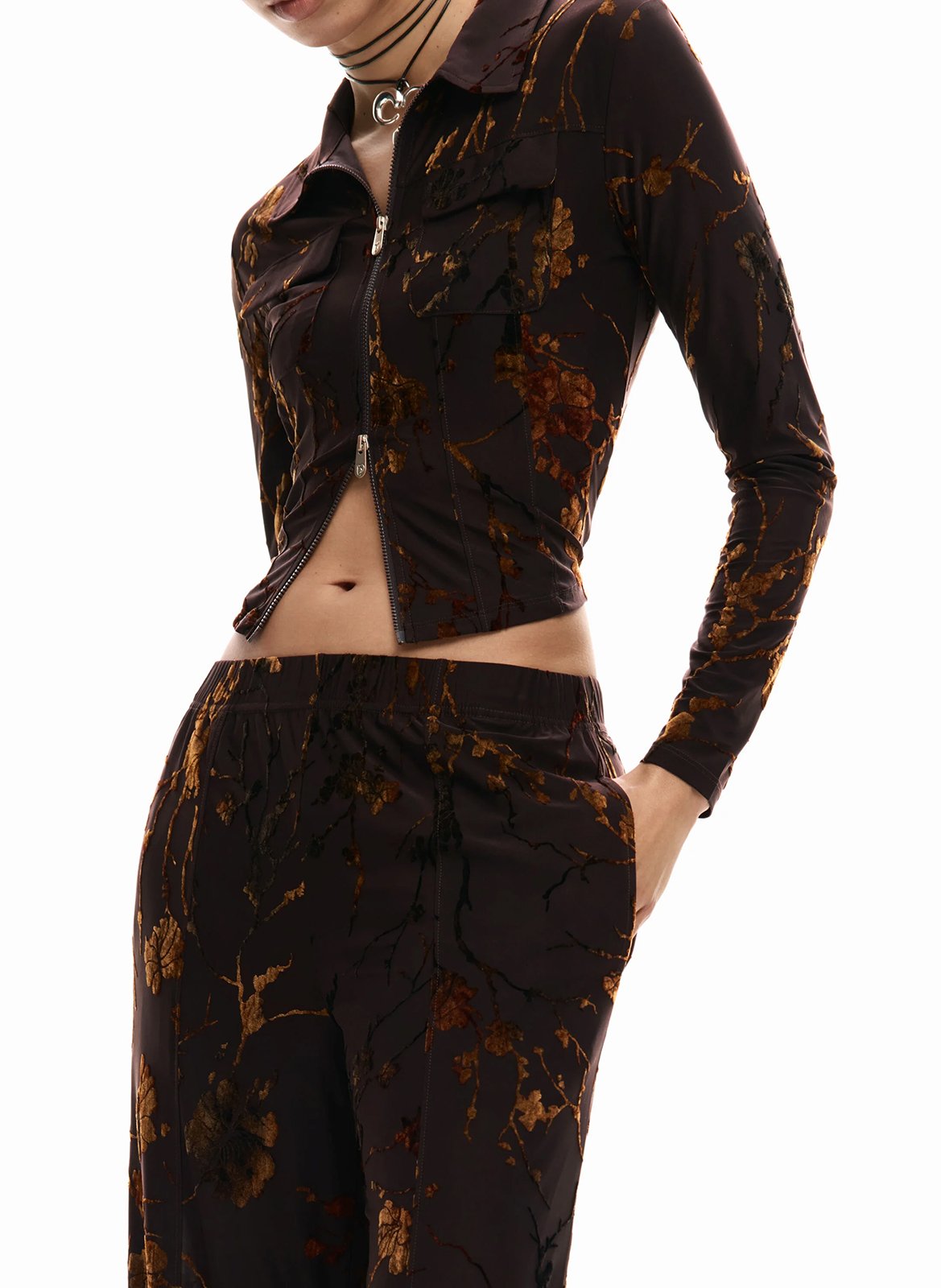 Pantalon large DESIGUAL Marron