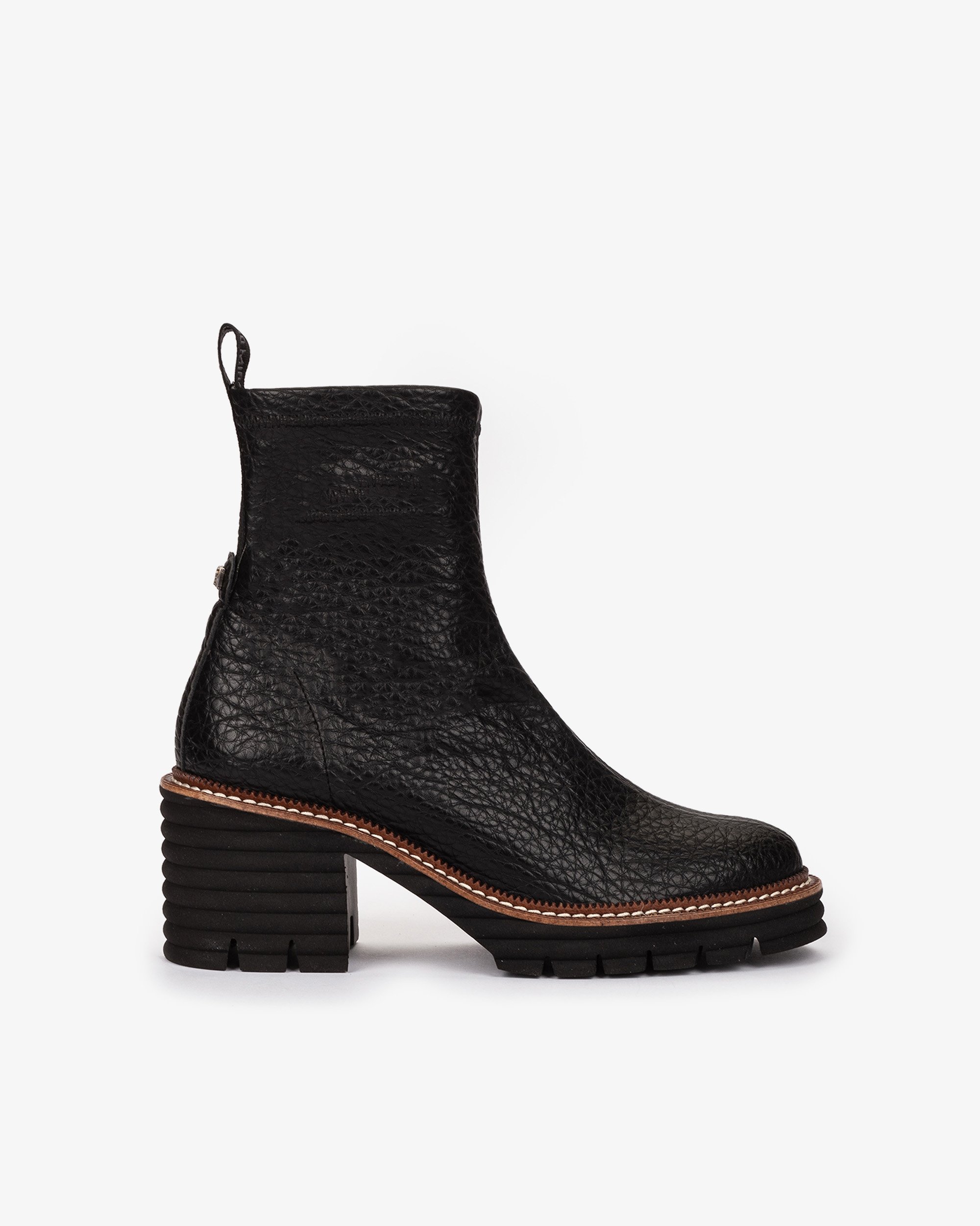 Black ankle boots in stretch fabric with leather effect PEDRO MIRALLES Black