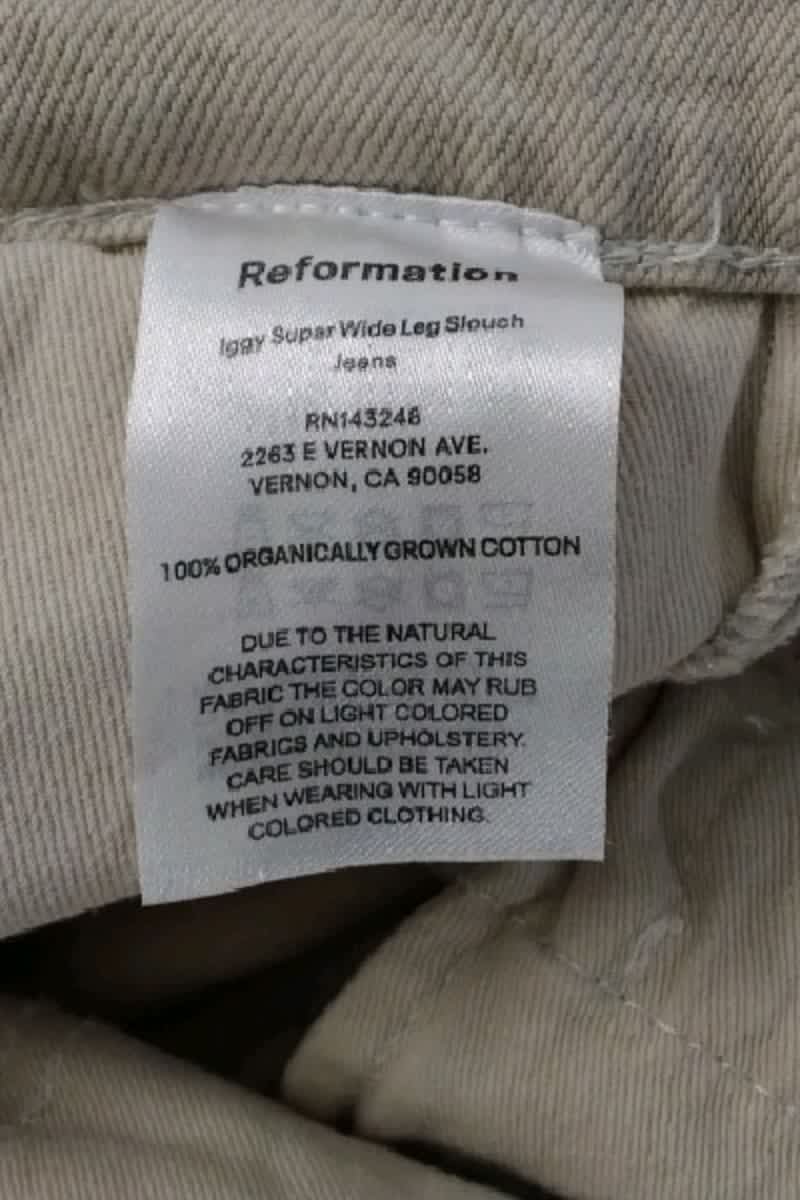 Straight cotton-blend pants REFORMATION - Seconde Main Beige
