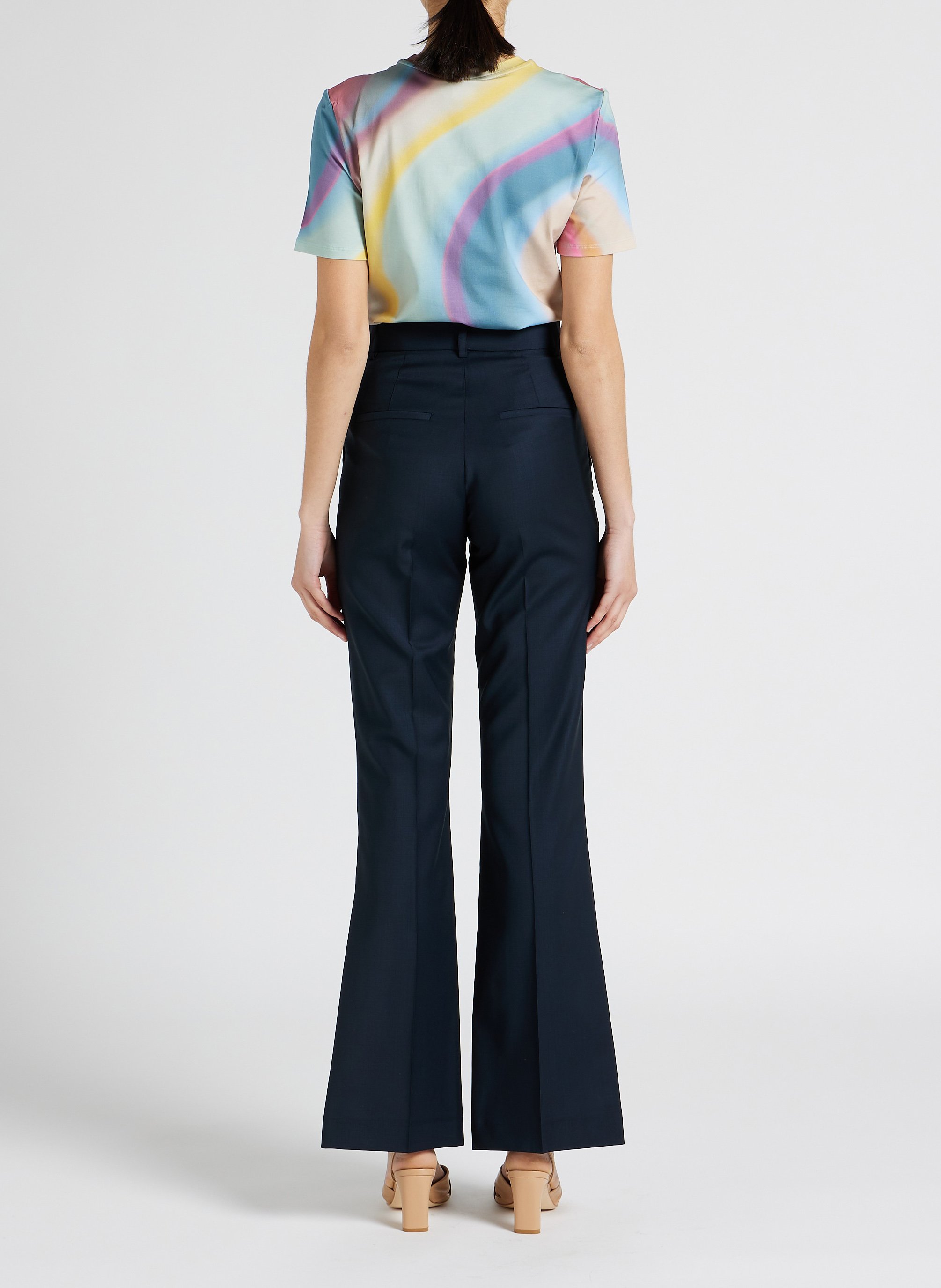 Pantalon évasé en laine vierge PAUL AND JOE Bleu