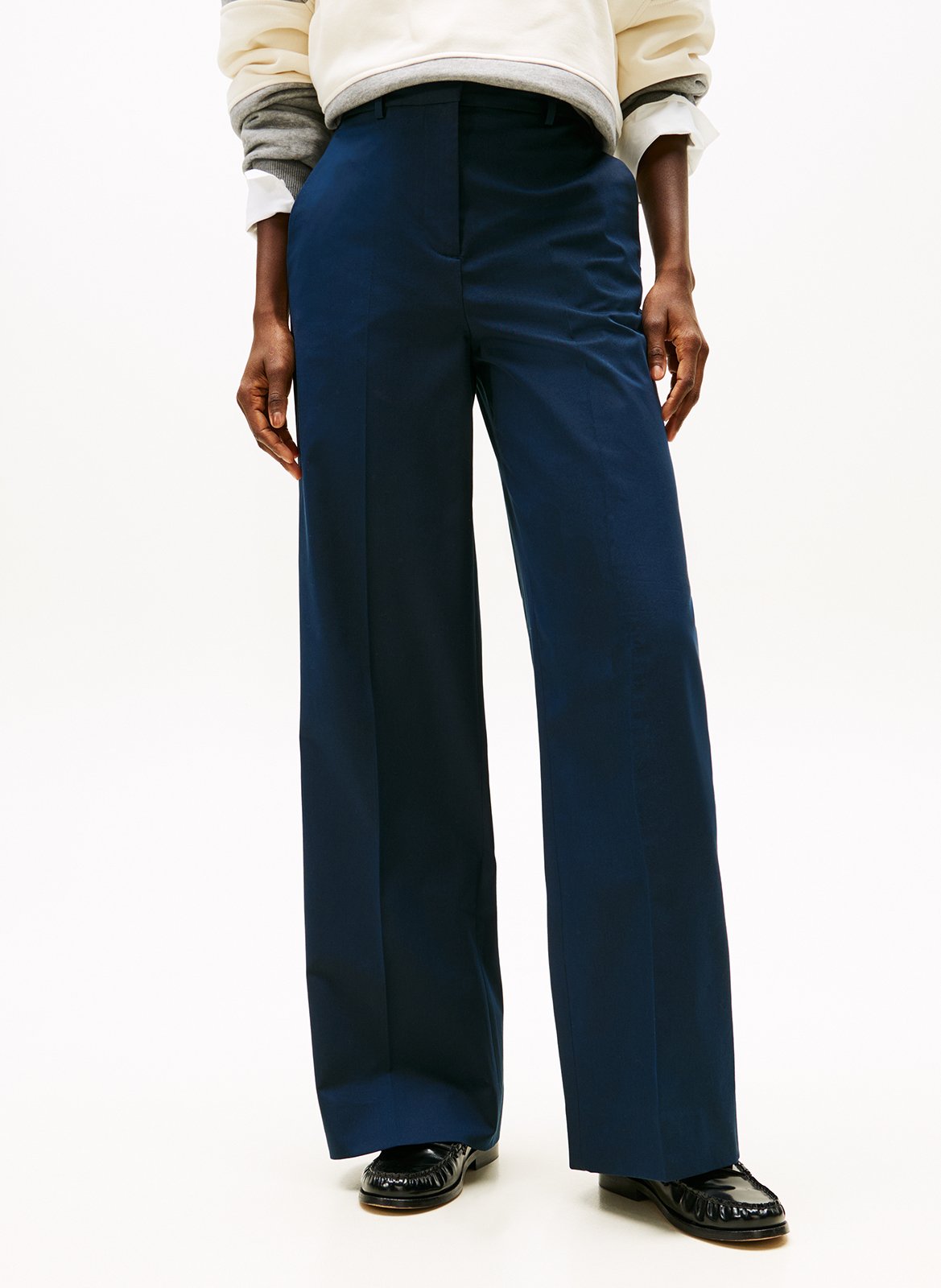 Straight tailored trousers in plain color TOMMY HILFIGER Blue