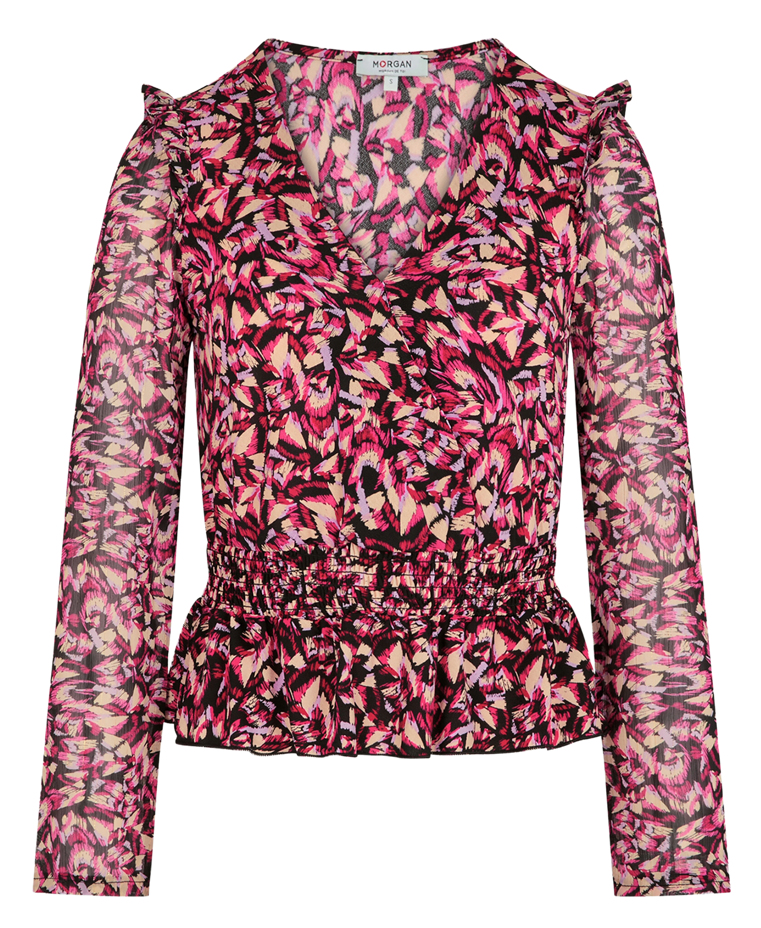 Top with Ruffled Waist and Print MORGAN Multicolored