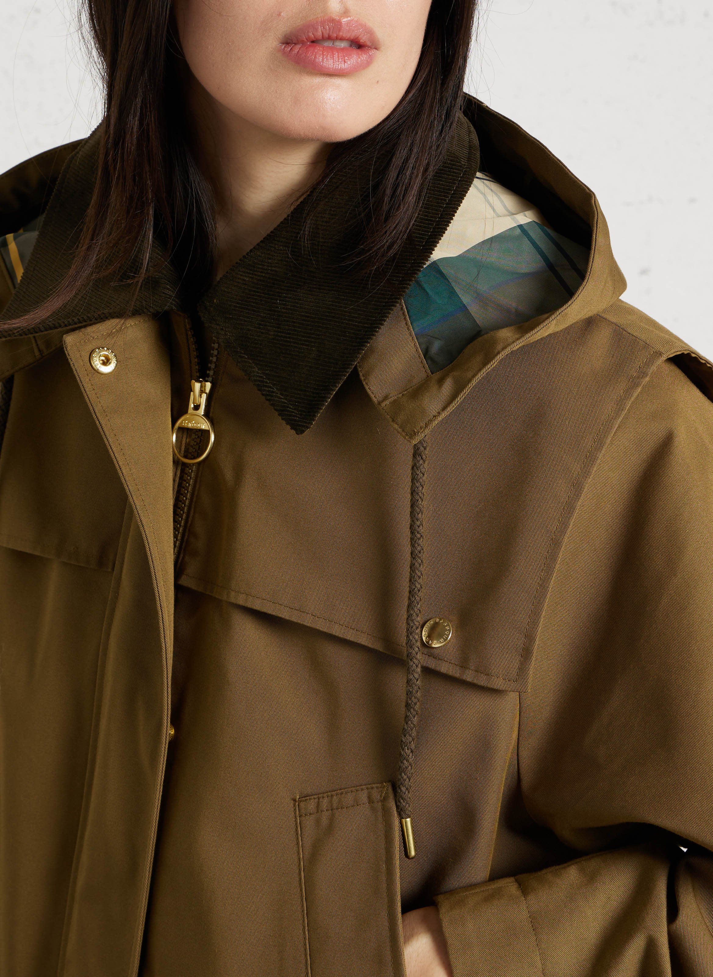 Parka met lange lengte en afneembare capuchon BARBOUR Groen