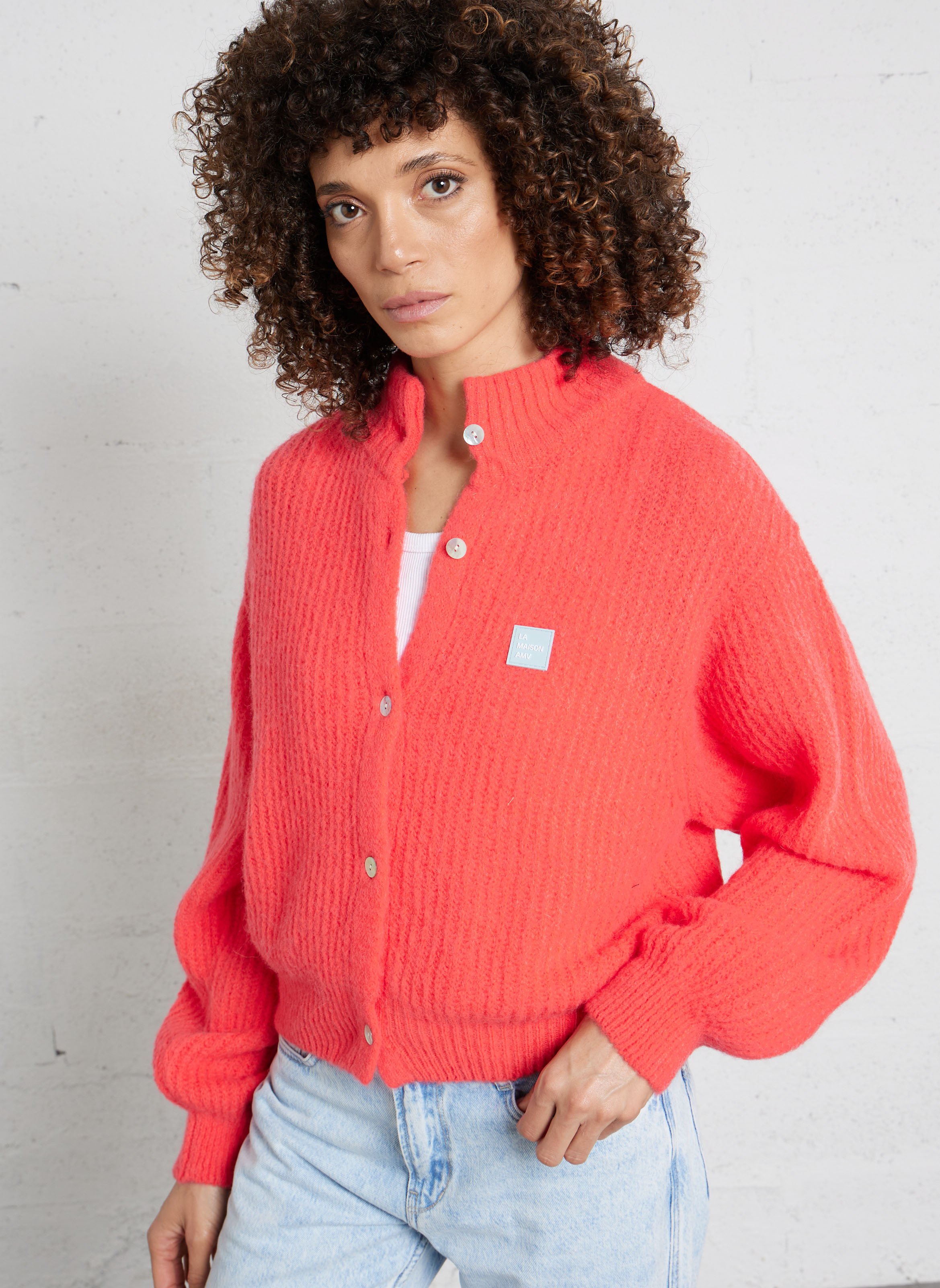 Oversized high neck knitted vest AMERICAN VINTAGE