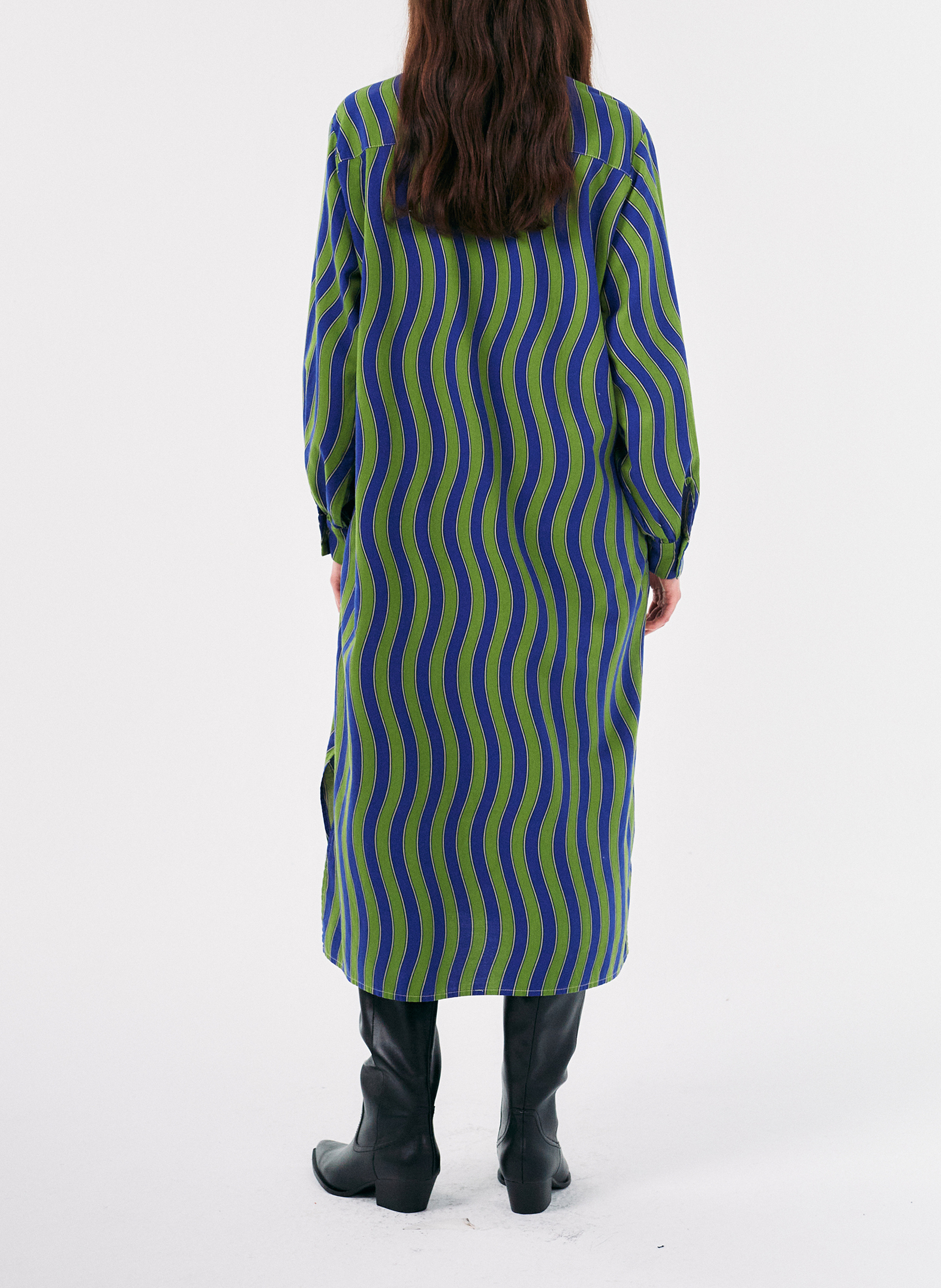 Jurk met klassieke rechte kraag van bedrukte katoen BOBO CHOSES Veelkleurig