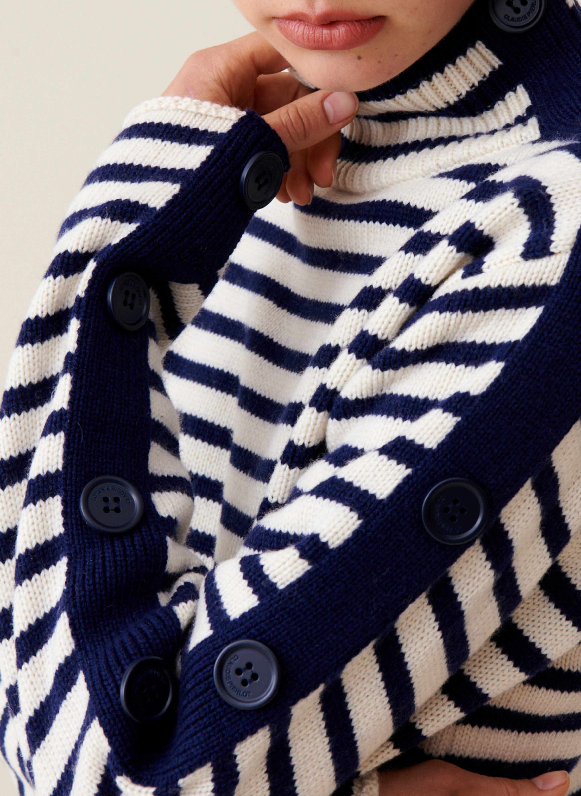 Robe marinière  en maille boutonnée CLAUDIE PIERLOT Multicolore