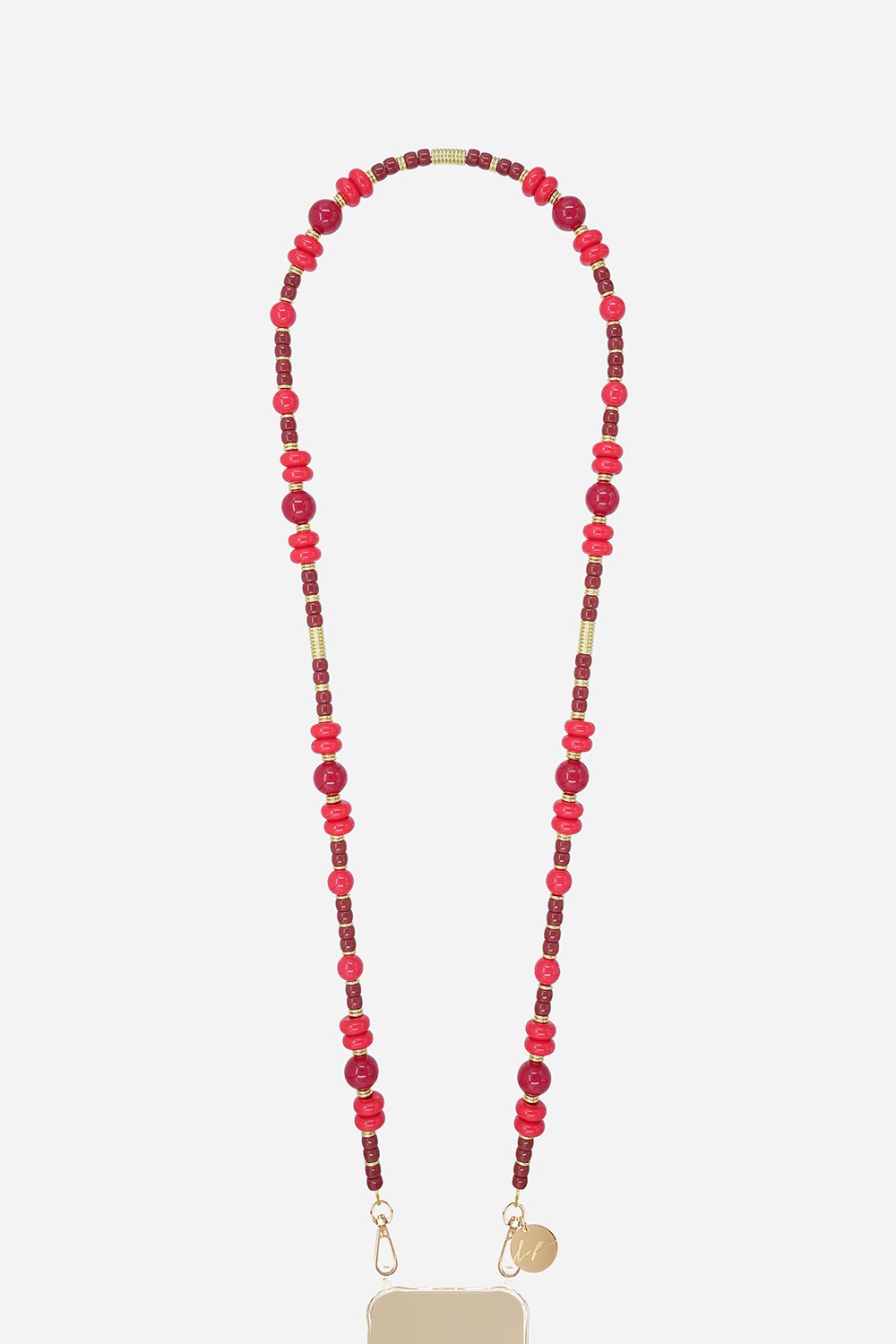 Beaded phone chain LA COQUE FRANCAISE Red