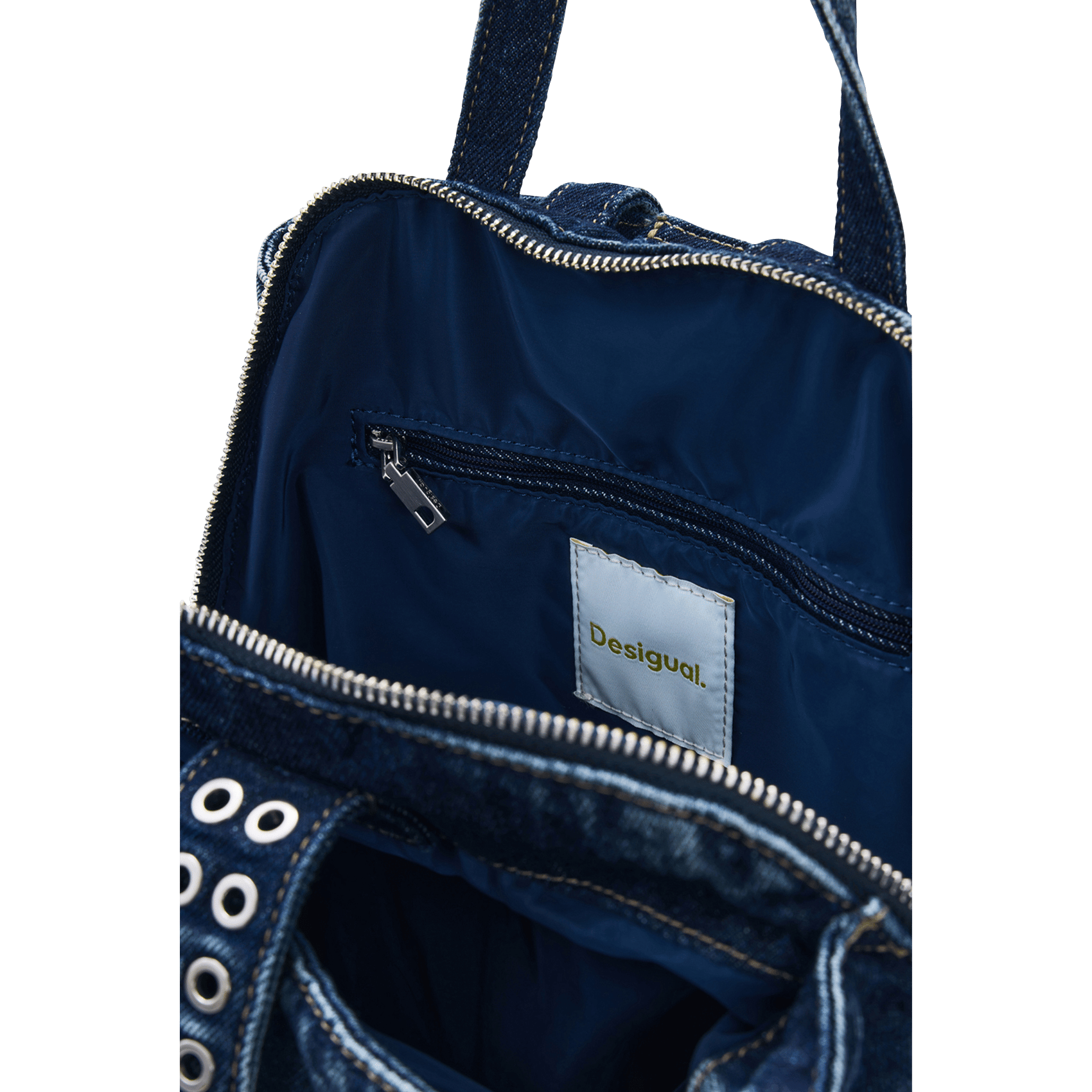 Floral denim backpack DESIGUAL Blue