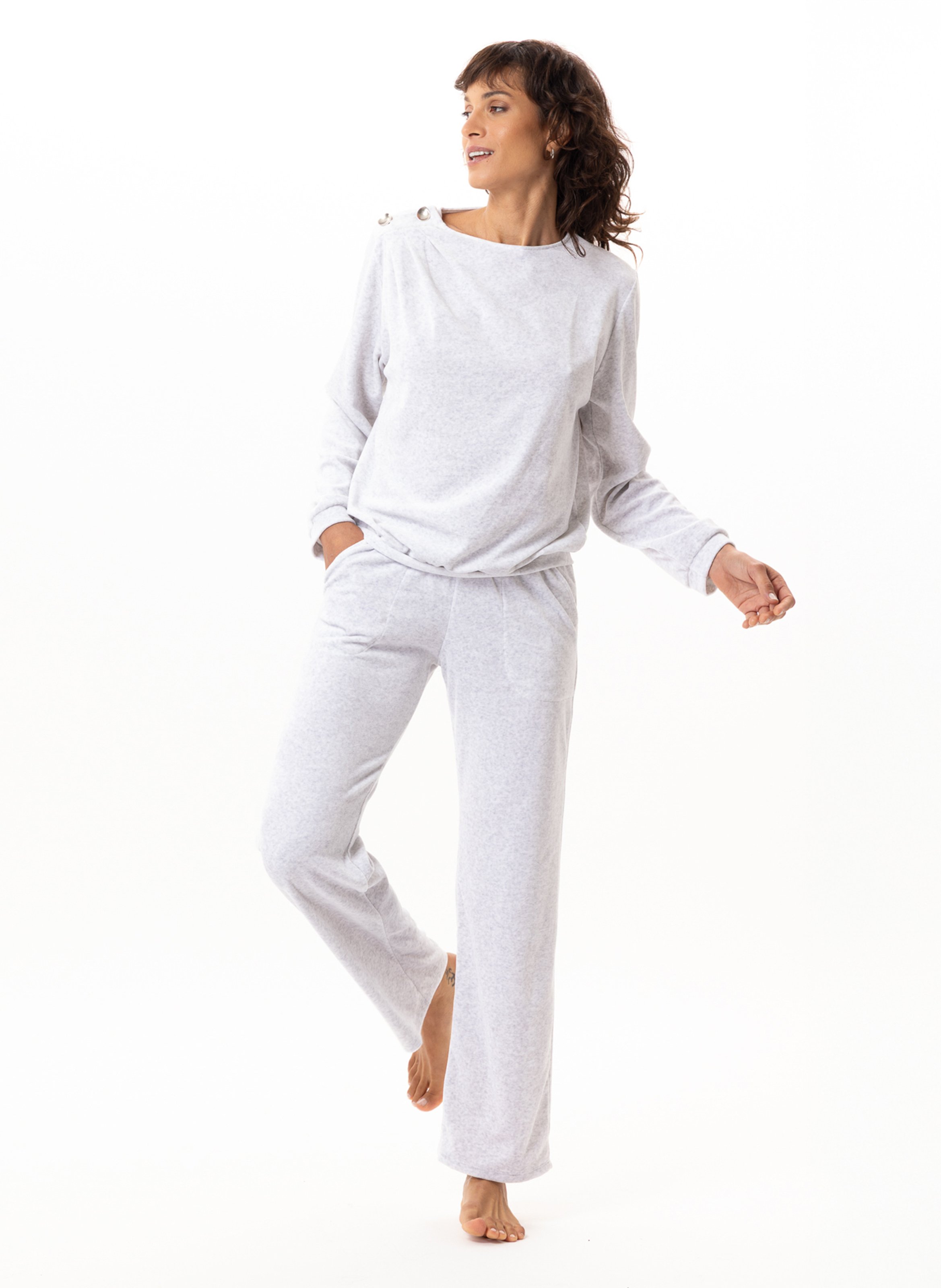 Ensemble homewear en velours LE CHAT Gris