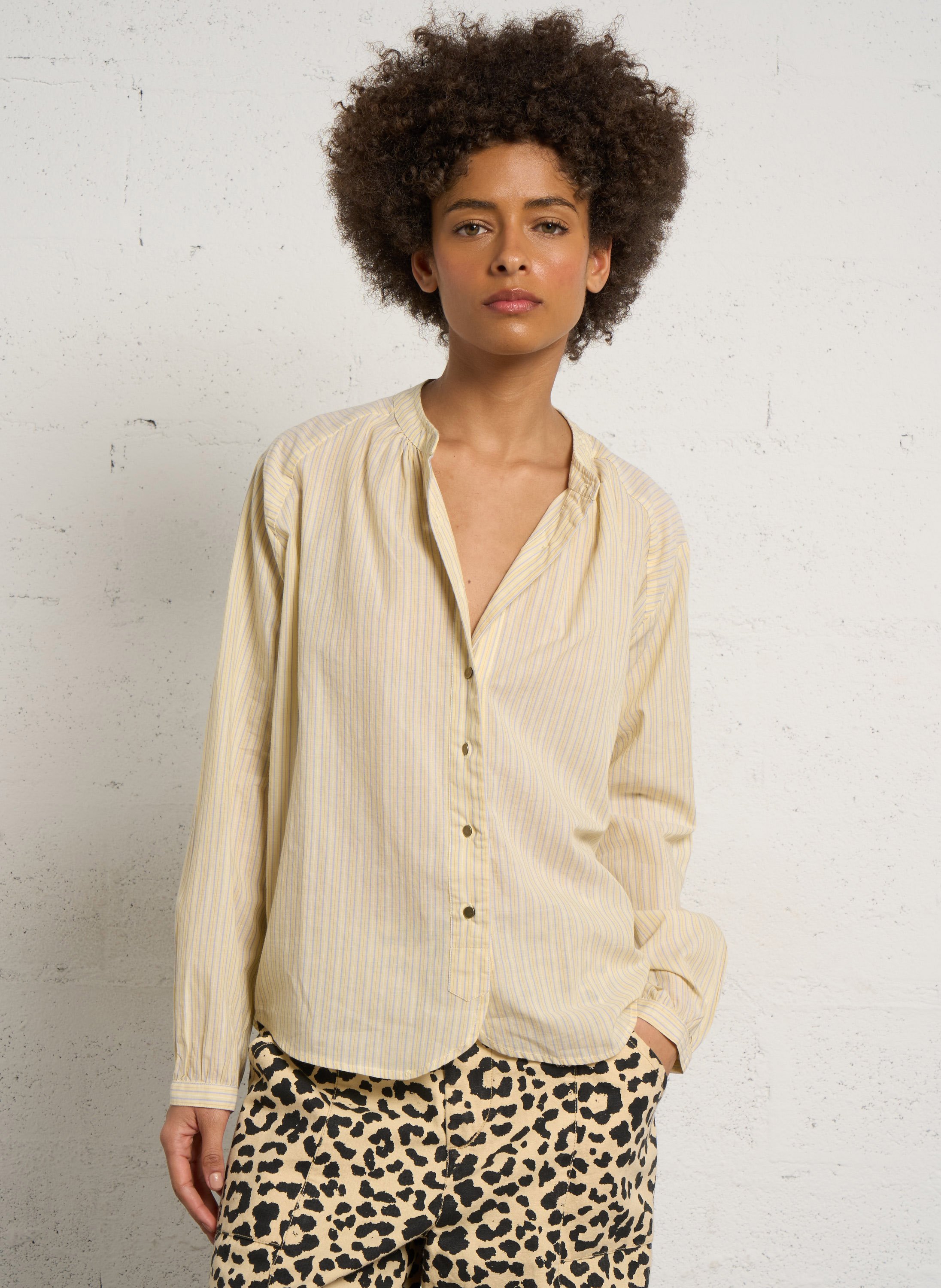 Round-neck organic cotton shirt LEON & HARPER