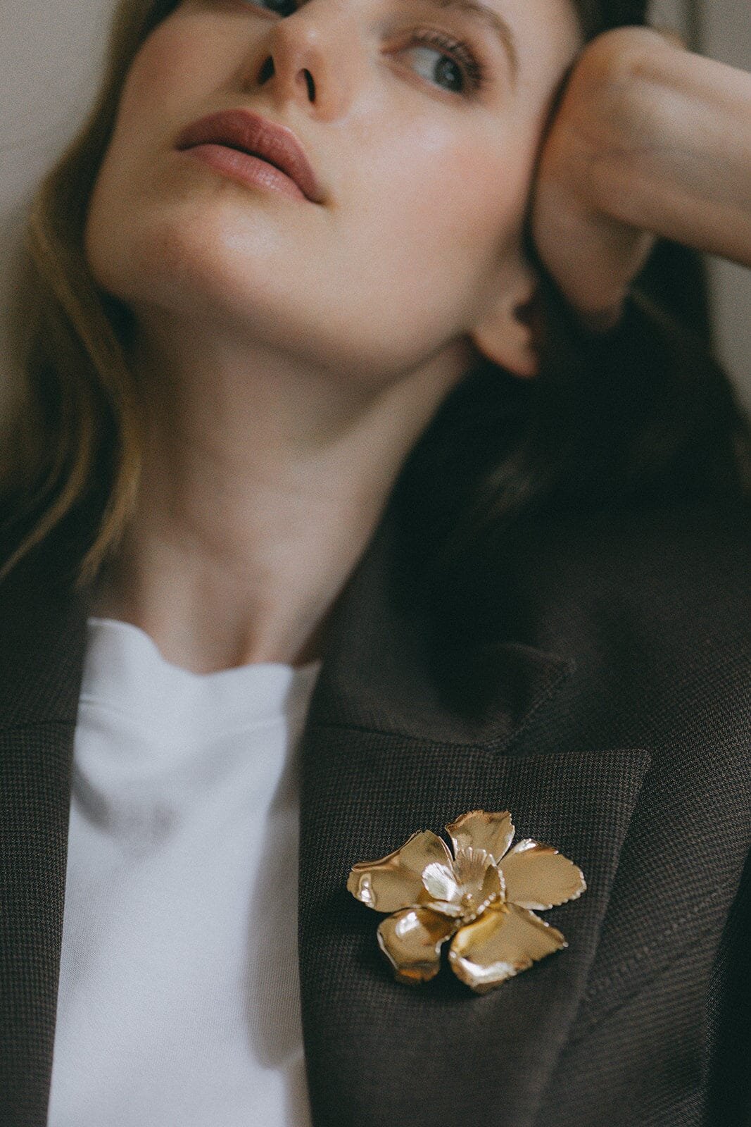 Silver-plated flower brooch MONSIEUR SIMONE Golden