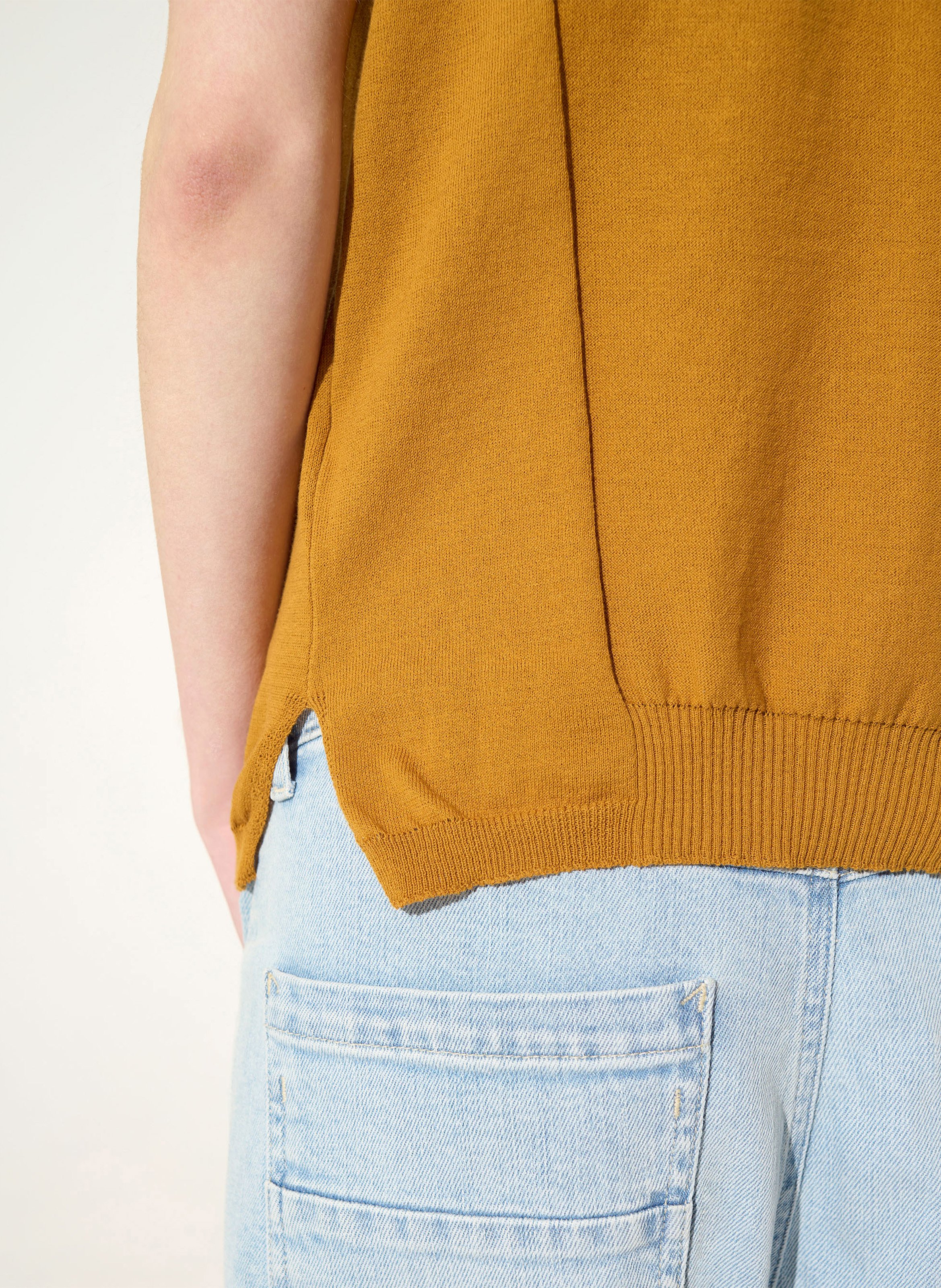 Débardeur droit col rond en coton COTELAC ACOTE Marron