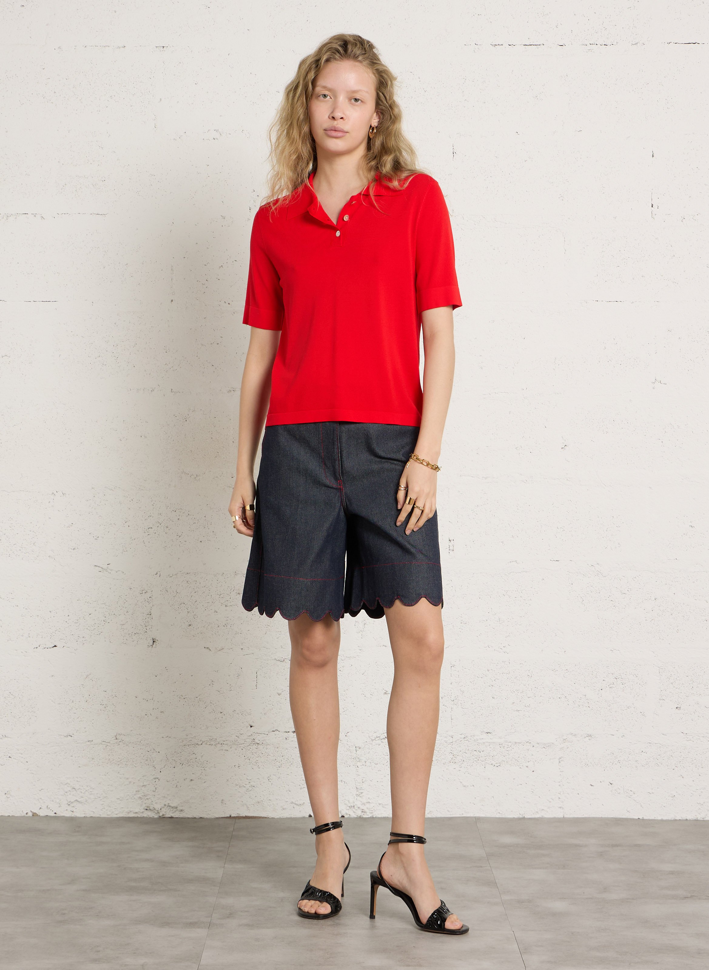 Polo droit en maille IMPERIAL Rouge