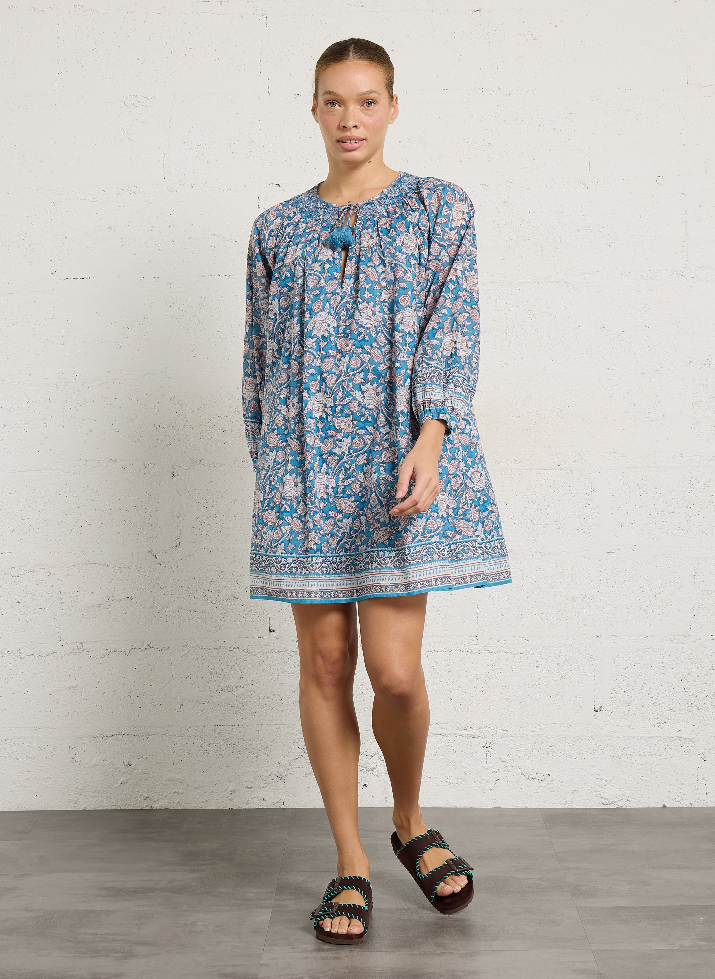 Kurzes, lockeres Bio-Baumwollkleid LOUISE MISHA Mehrfarbig